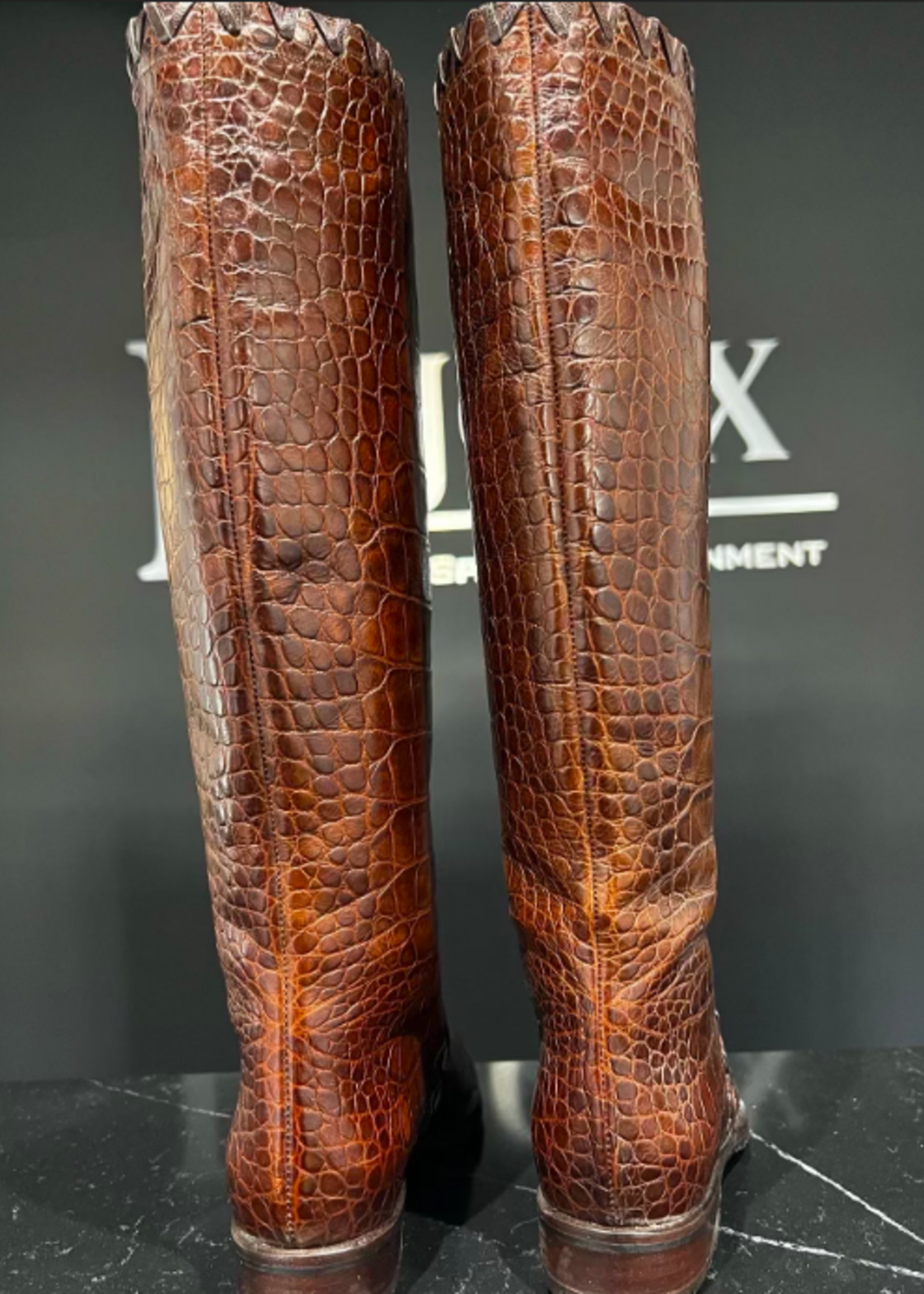 Dior x Bally Crocodile Embossed Boots 36