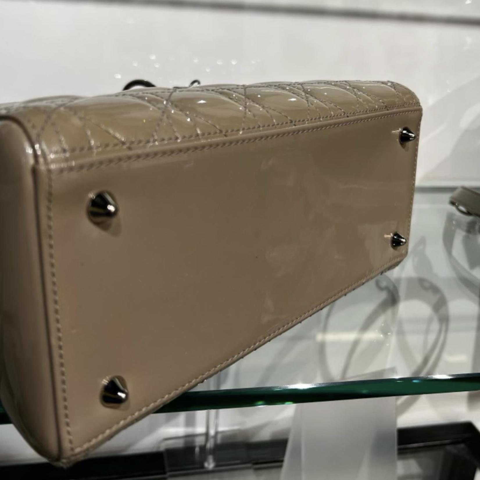 Christian Dior SOLD - Christian Dior Lady Dior Taupe Patent