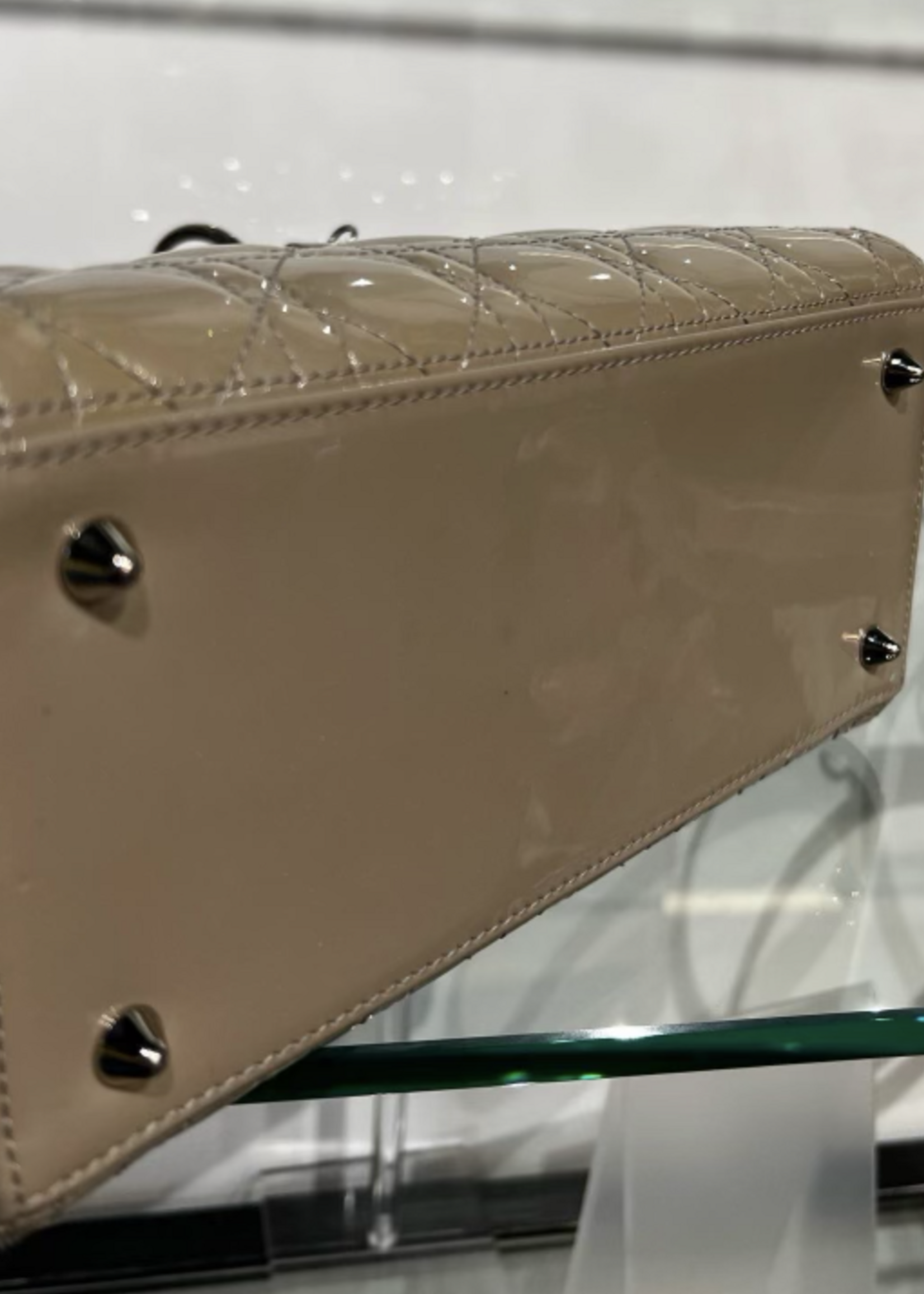 Christian Dior SOLD - Christian Dior Lady Dior Taupe Patent