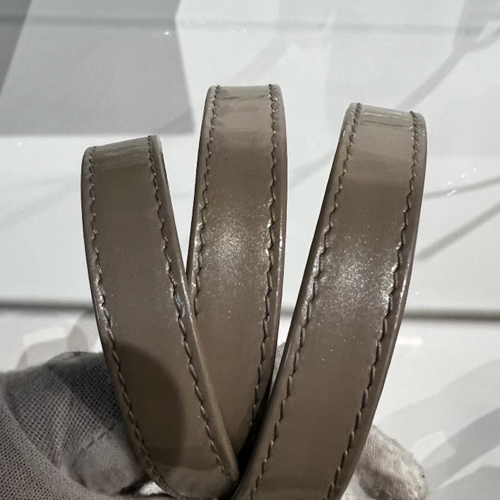 Christian Dior SOLD - Christian Dior Lady Dior Taupe Patent