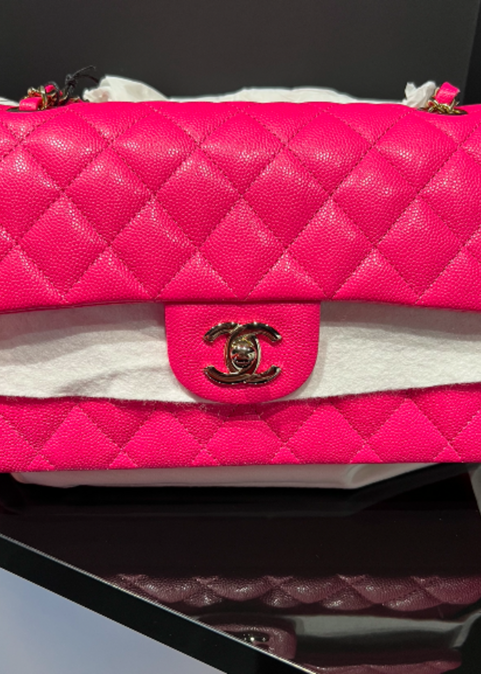 Chanel Chanel Classic Small Caviar Pink GHW (BNIB)