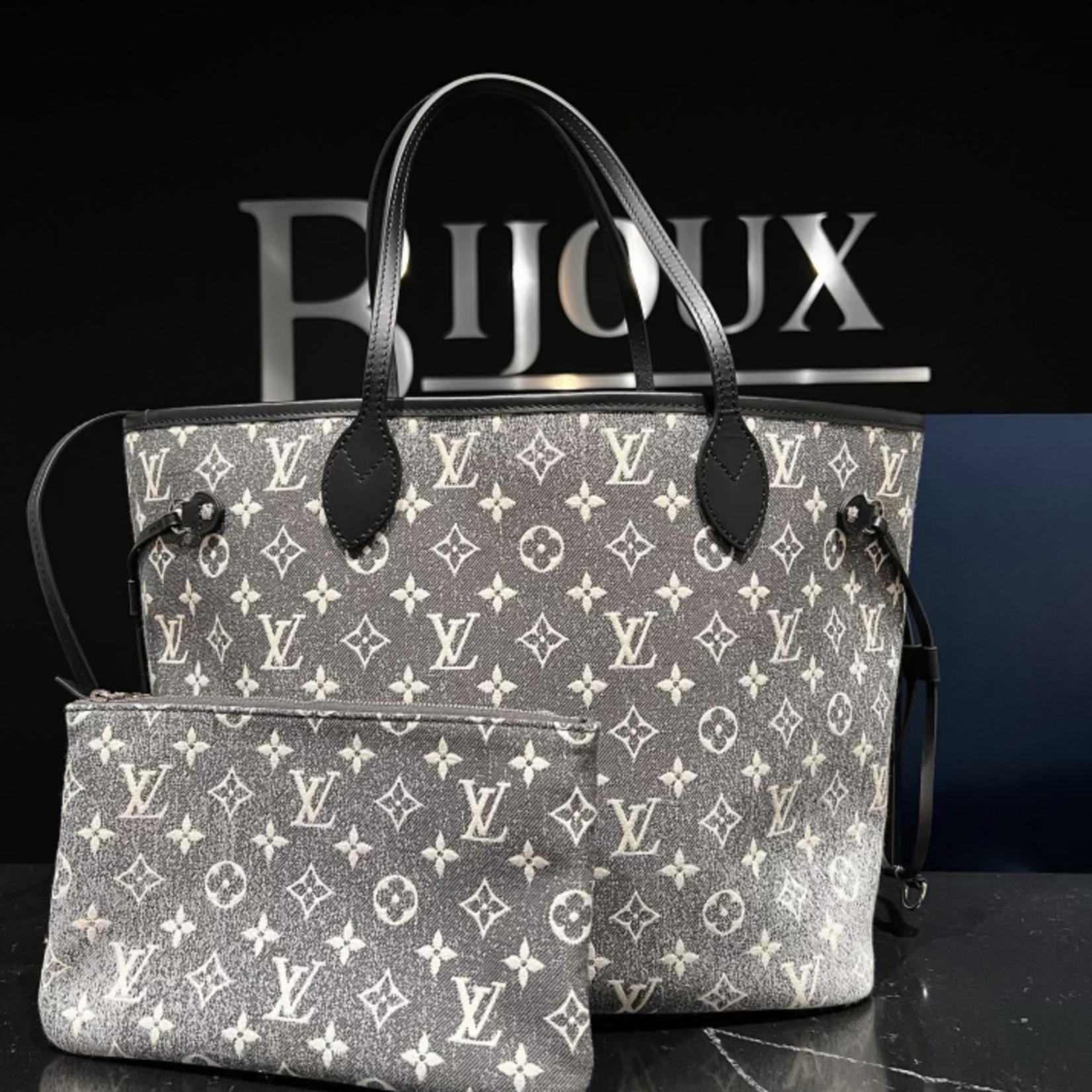Louis vuitton neverfull denim sale