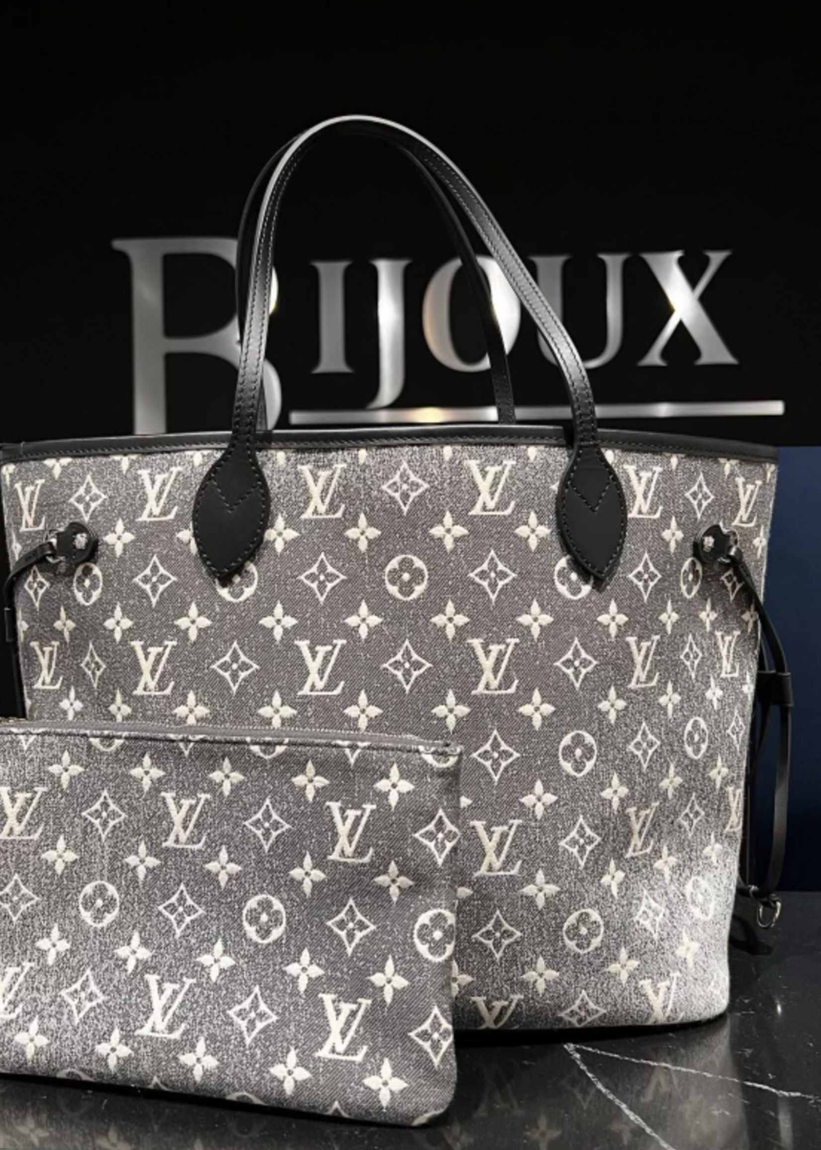 Louis Vuitton SOLD - Louis Vuitton Neverfull MM Noir Denim