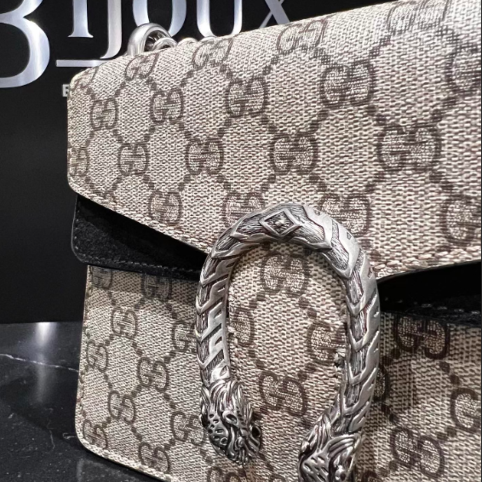 Gucci SOLD - Gucci Dionysus Suede Black/Canvas