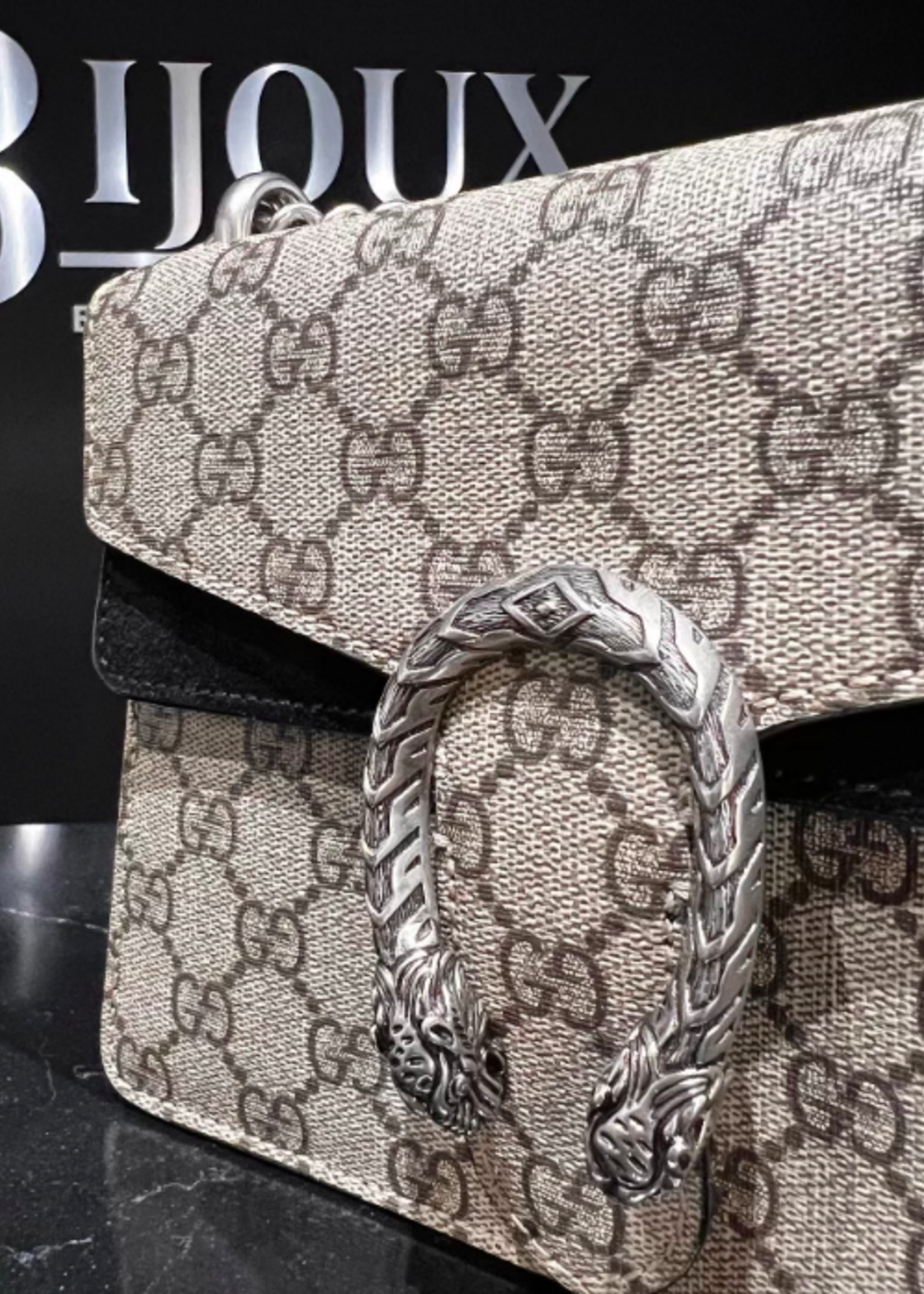 Gucci SOLD - Gucci Dionysus Suede Black/Canvas