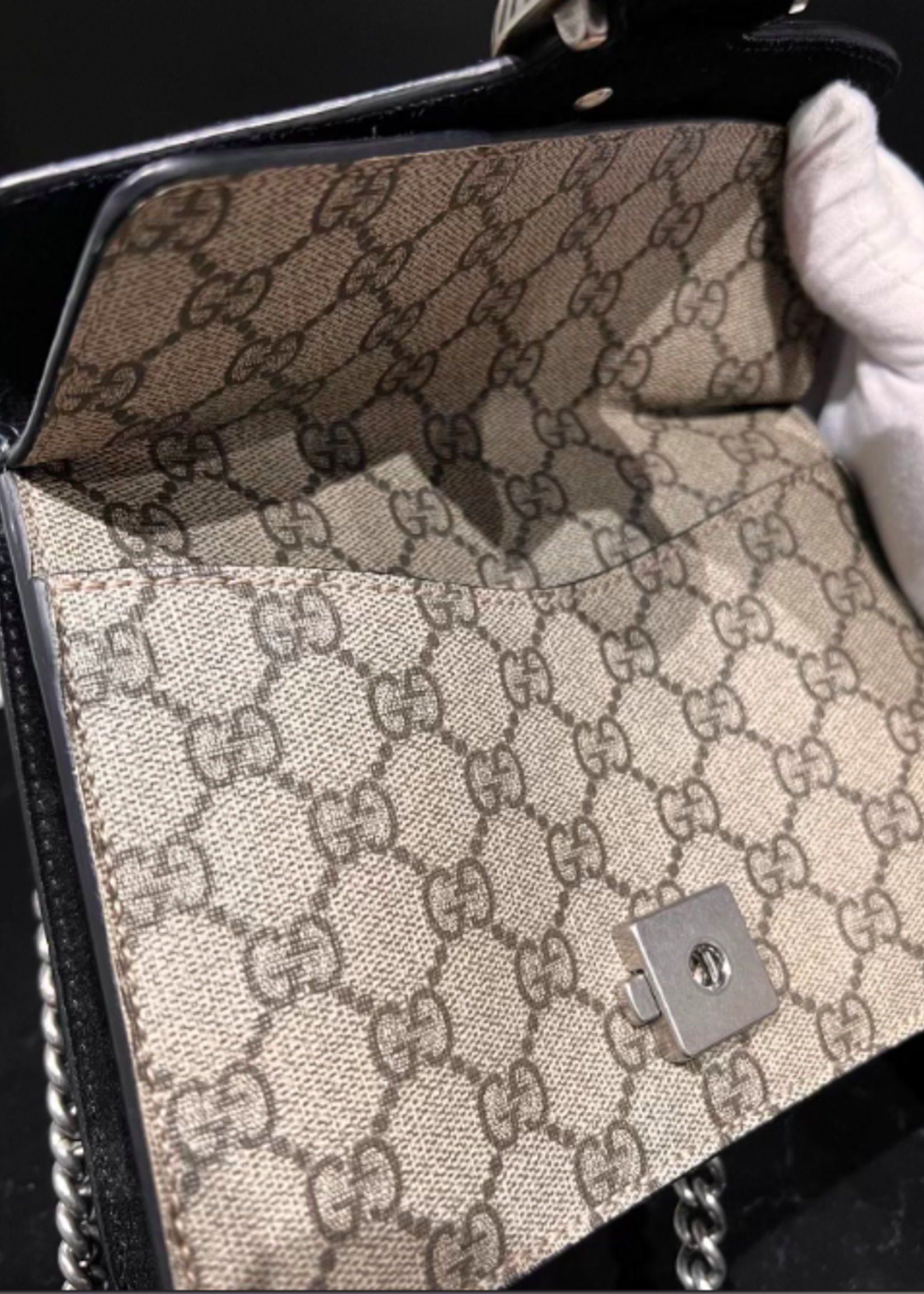 Gucci SOLD - Gucci Dionysus Suede Black/Canvas