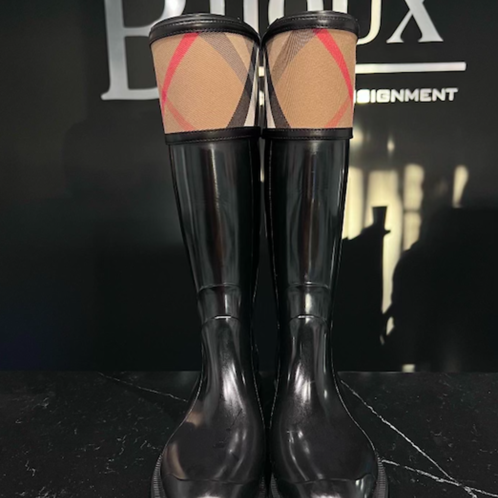 Burberry Burberry Crosshill Housecheck Rain Boots- 40