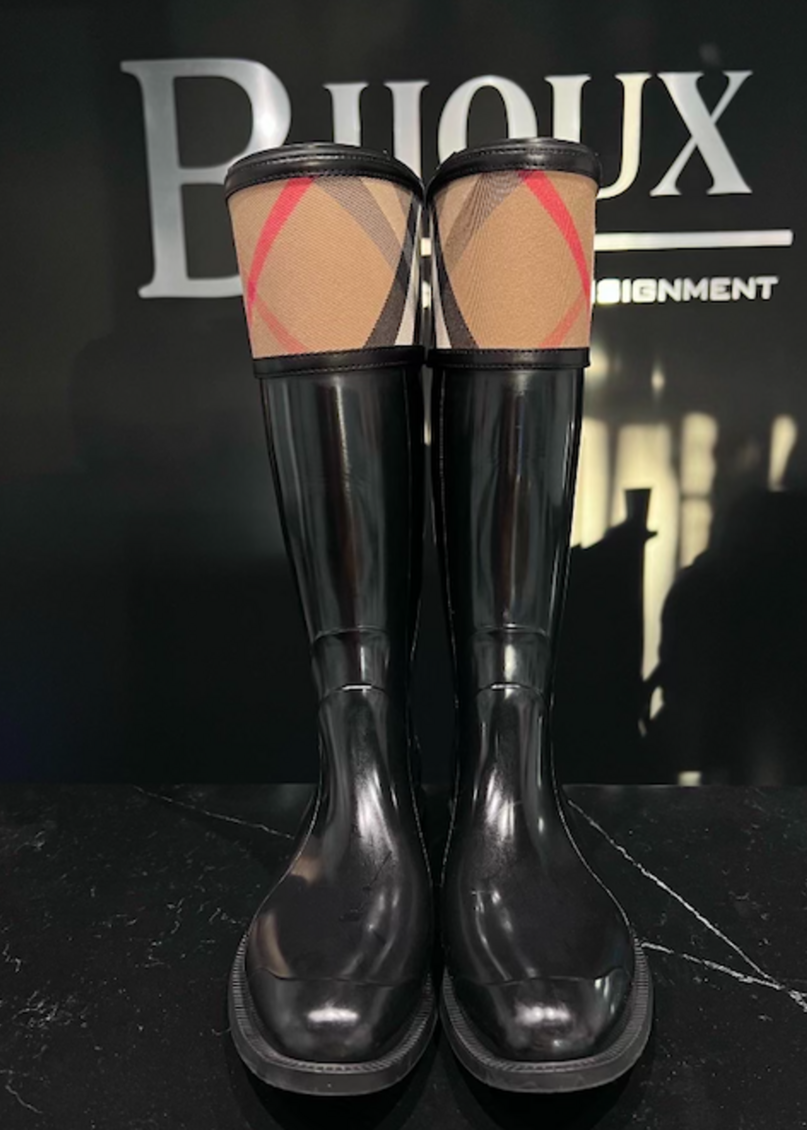Burberry SOLD- Burberry Crosshill Housecheck Rain Boots- 40
