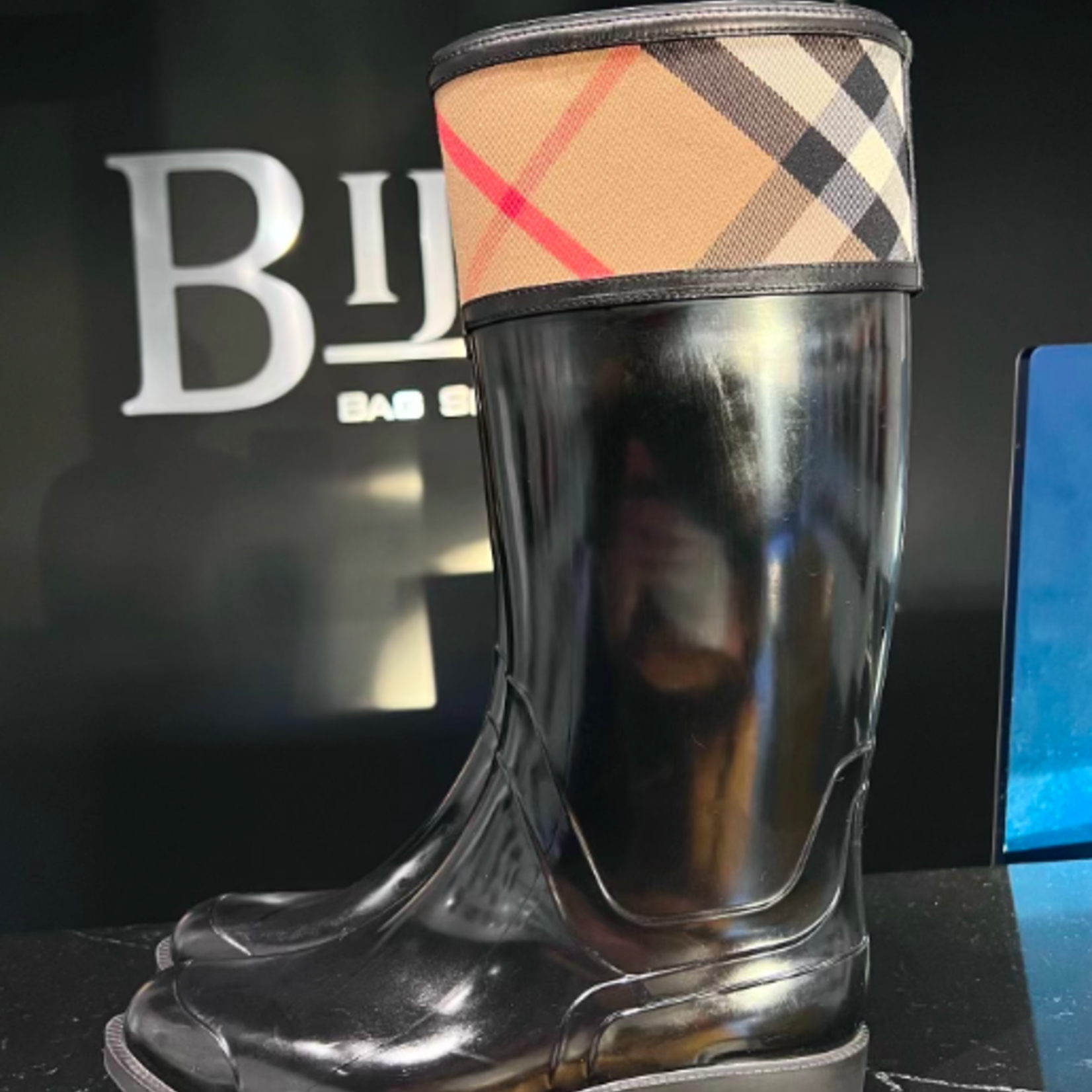 Burberry SOLD- Burberry Crosshill Housecheck Rain Boots- 40