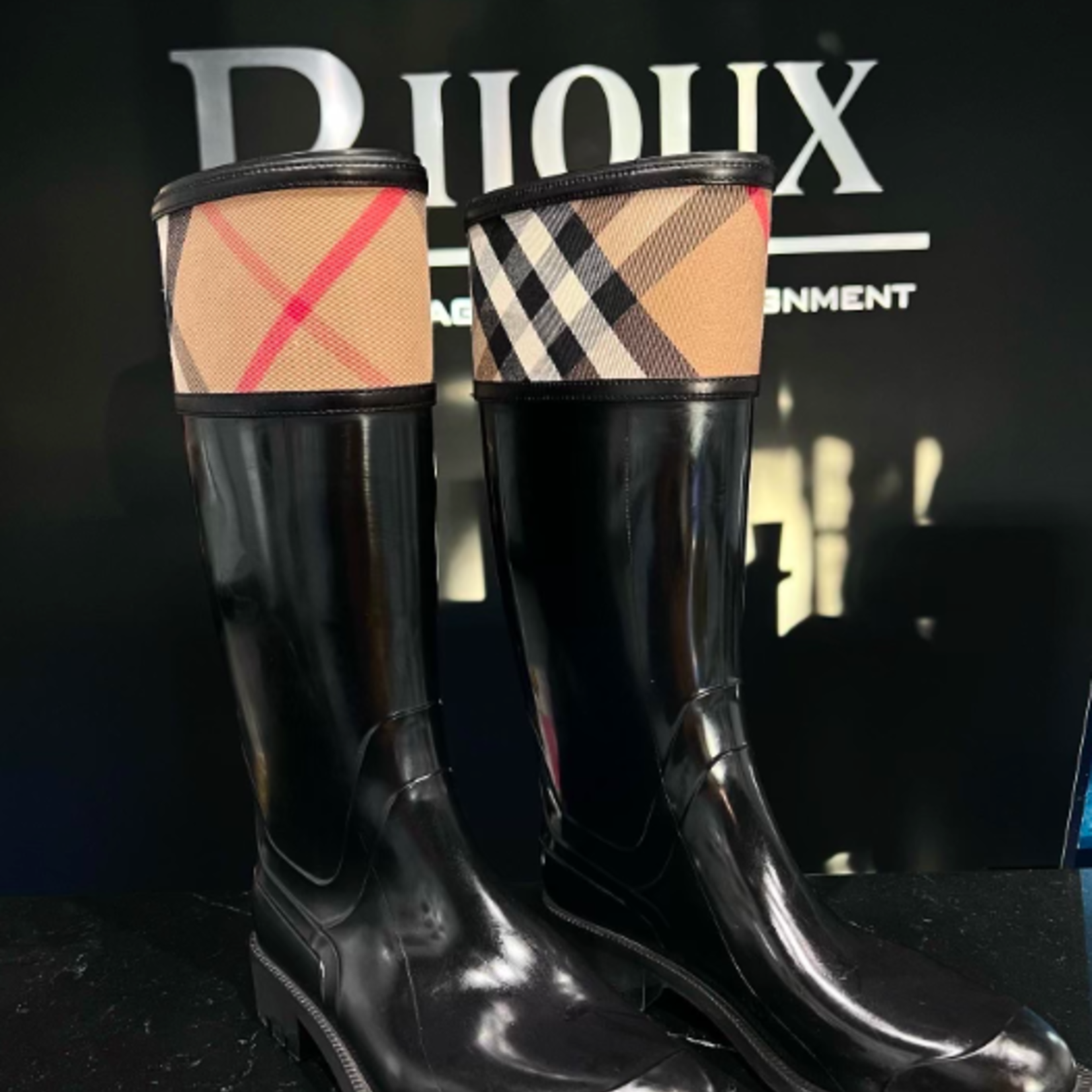 Burberry SOLD- Burberry Crosshill Housecheck Rain Boots- 40