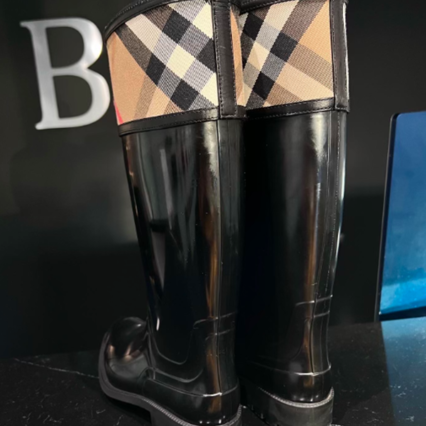 Burberry Burberry Crosshill Housecheck Rain Boots- 40