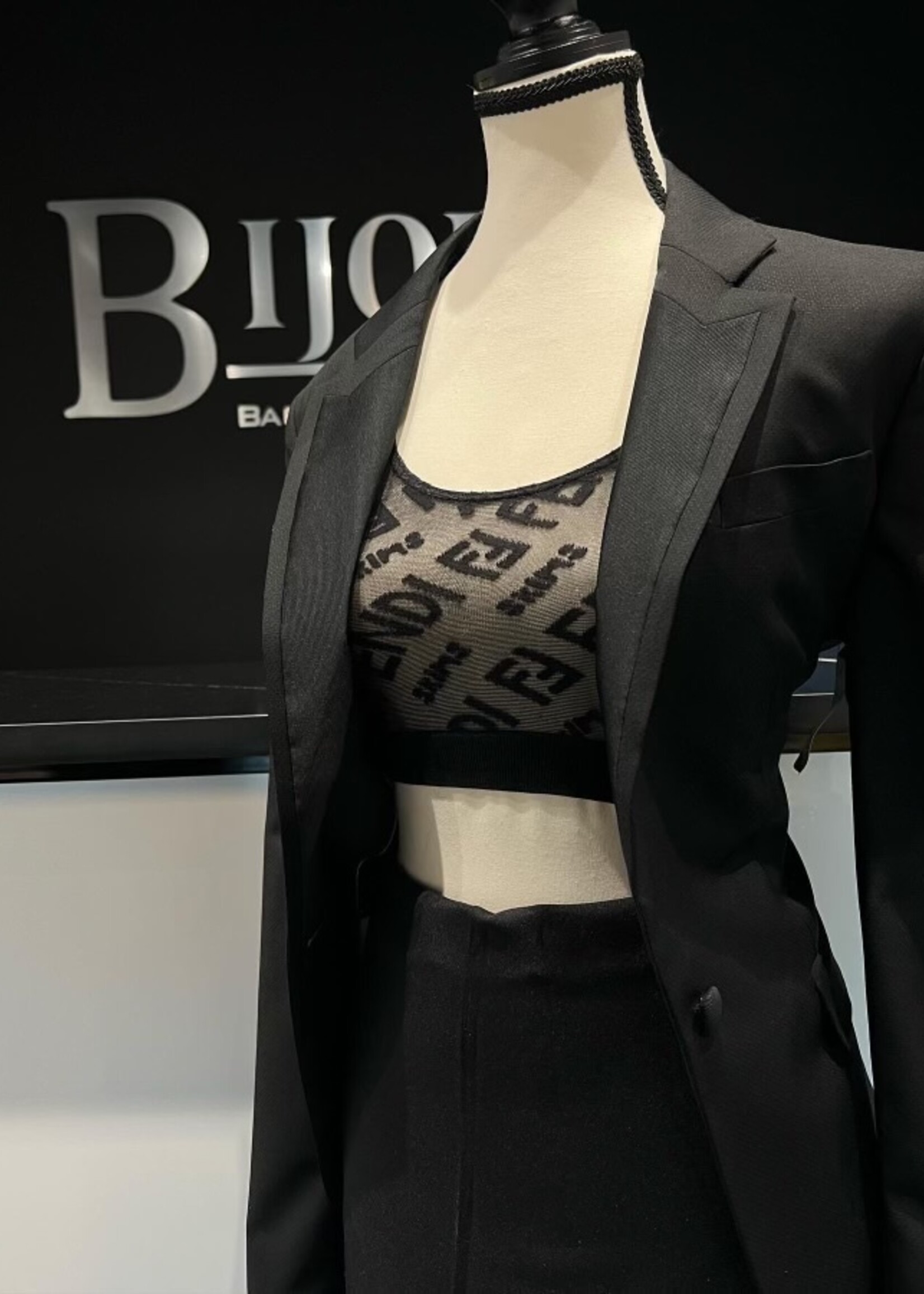 Fendi x Skims Mesh Hosiery Bralette