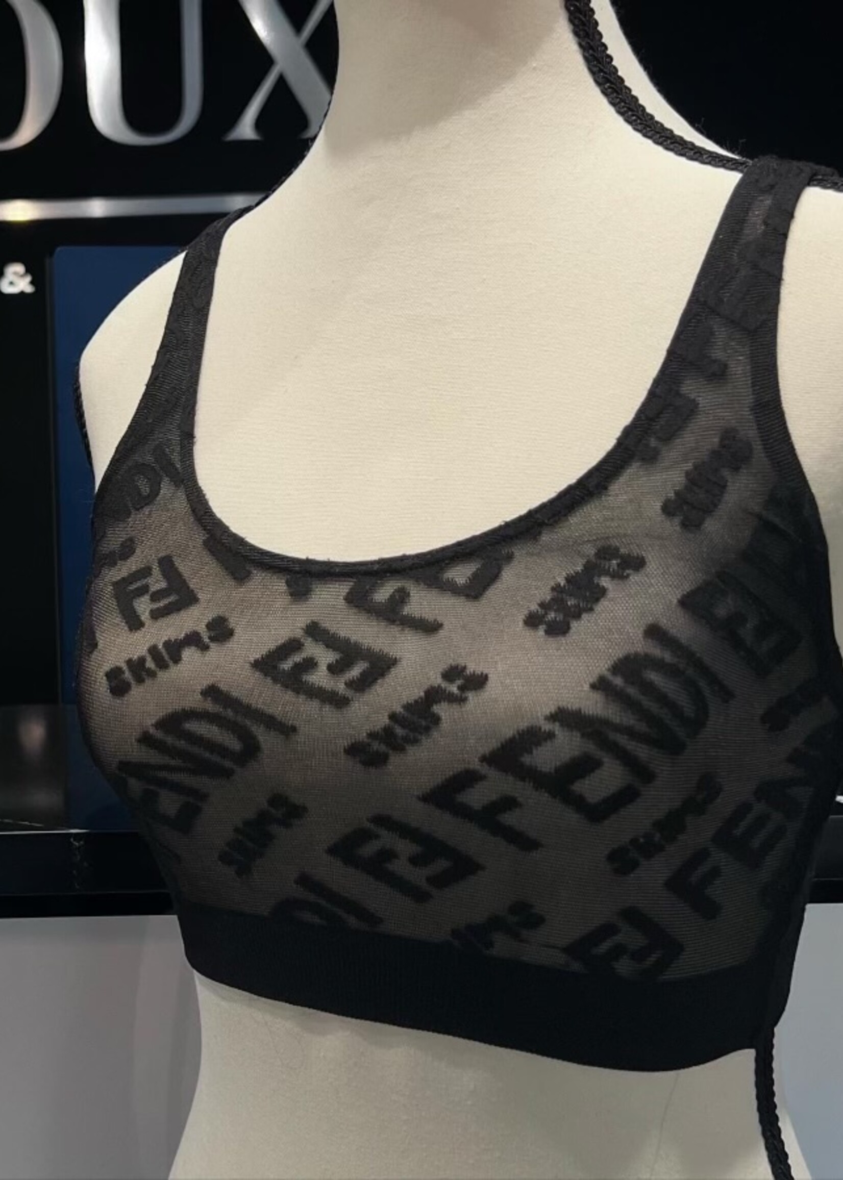 Fendi x Skims Mesh Hosiery Bralette