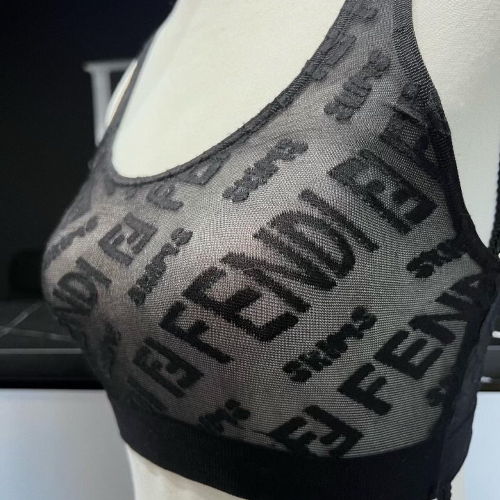 Fendi x Skims Mesh Hosiery Bralette