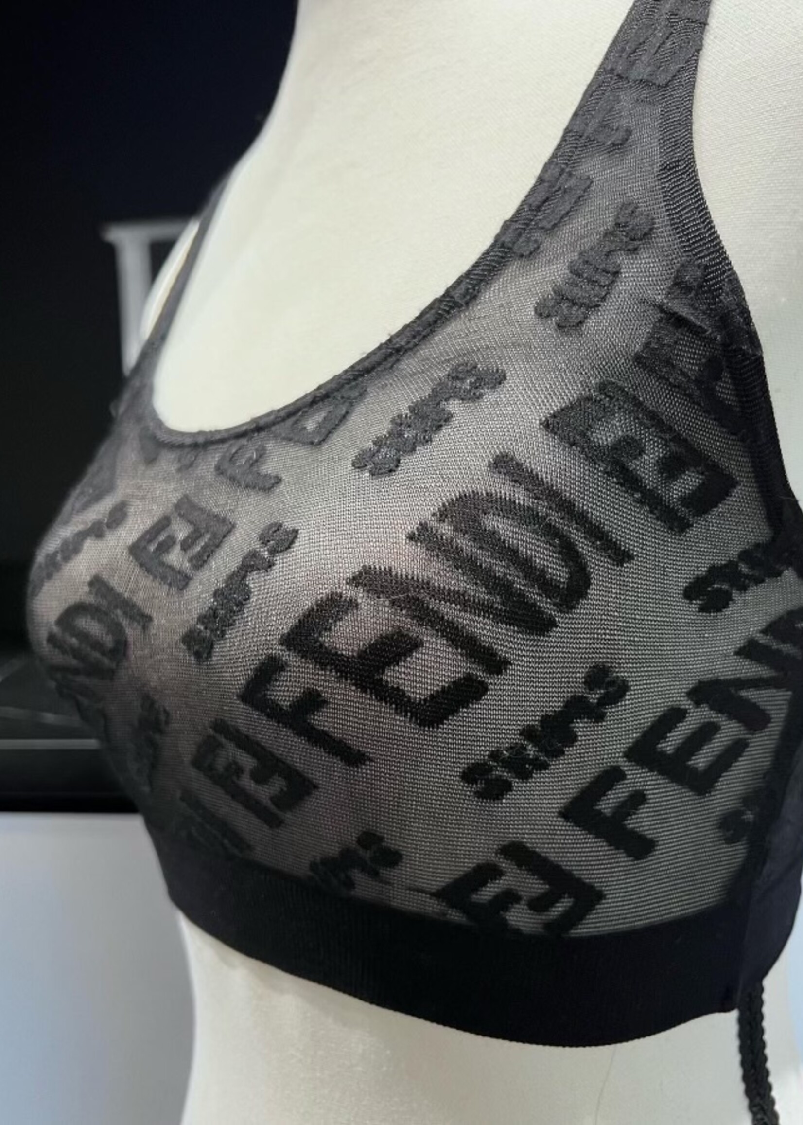 Fendi x Skims Mesh Hosiery Bralette