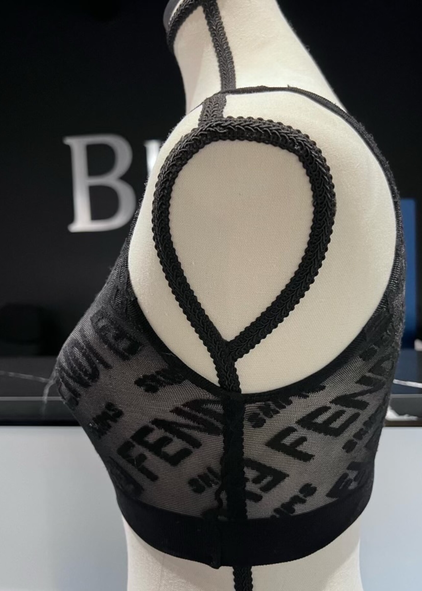 Fendi x Skims Mesh Hosiery Bralette