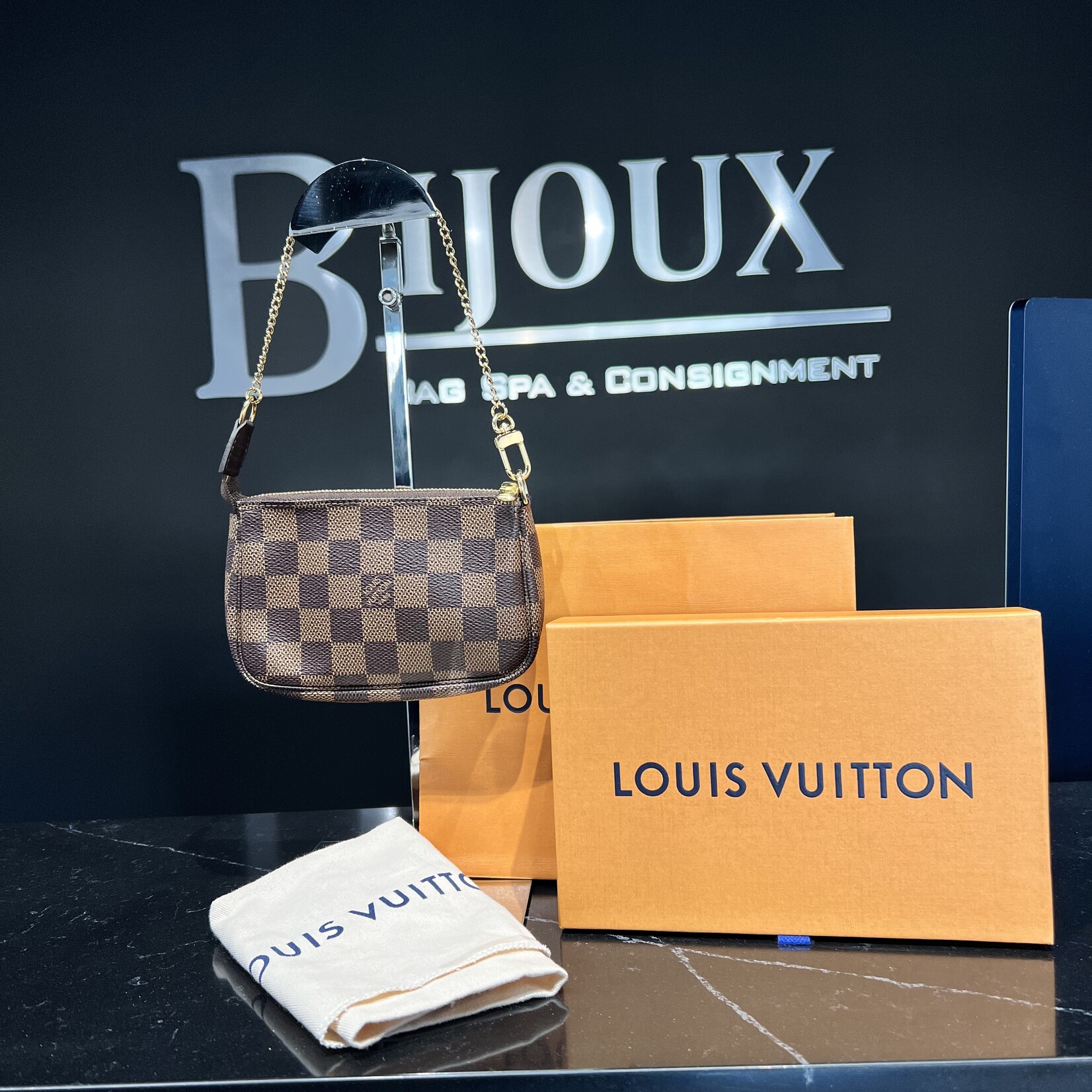 Louis Vuitton SOLD - Louis Vuitton Mini Pochette Accessoires Damier Ebene