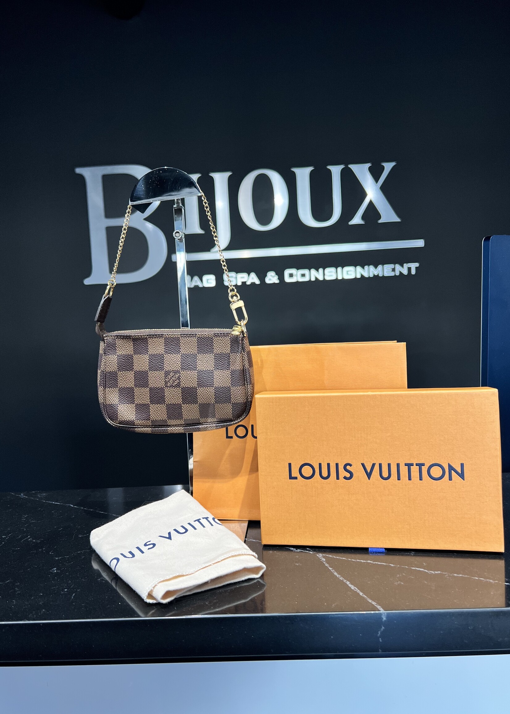 Louis Vuitton SOLD - Louis Vuitton Mini Pochette Accessoires Damier Ebene