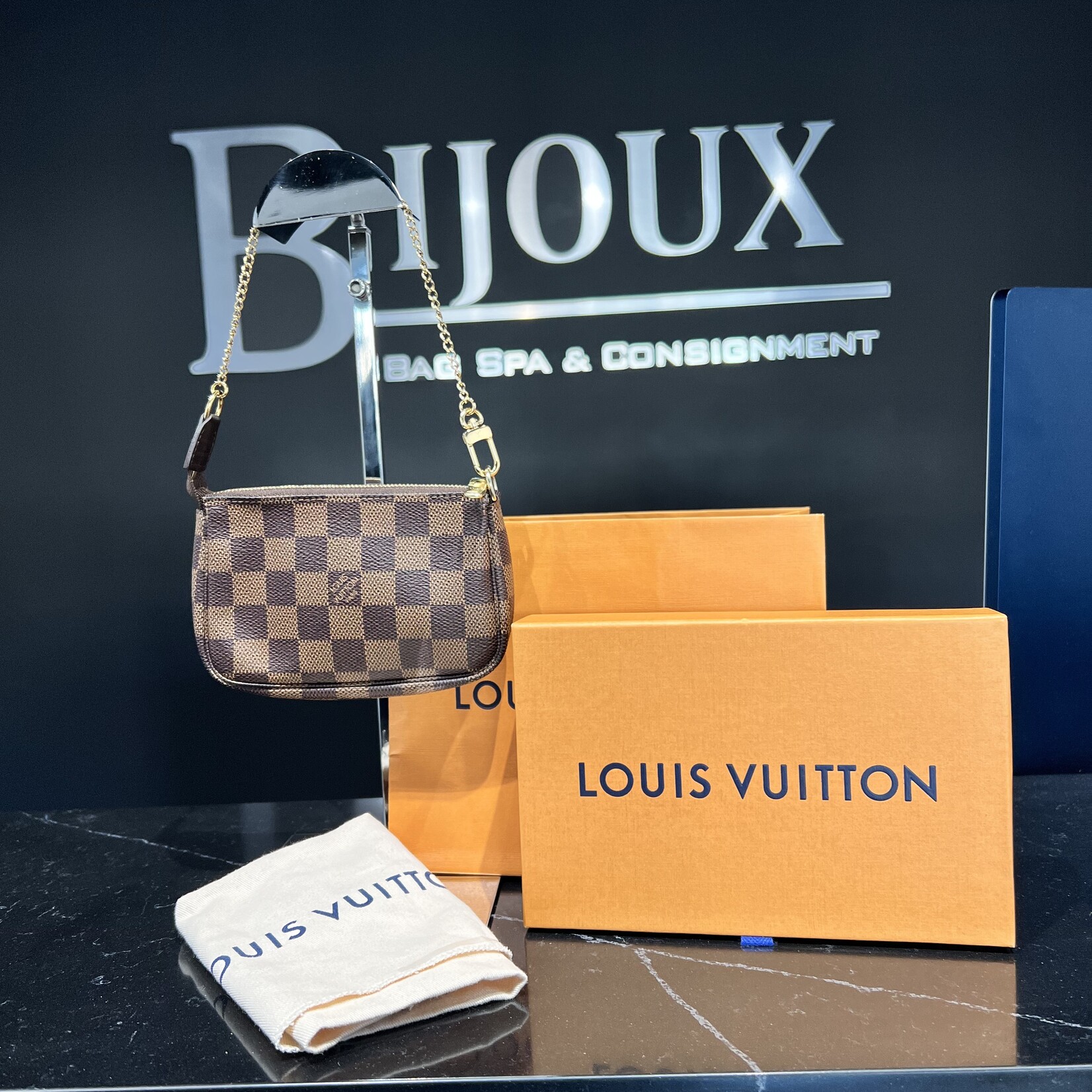 Louis Vuitton SOLD - Louis Vuitton Mini Pochette Accessoires Damier Ebene