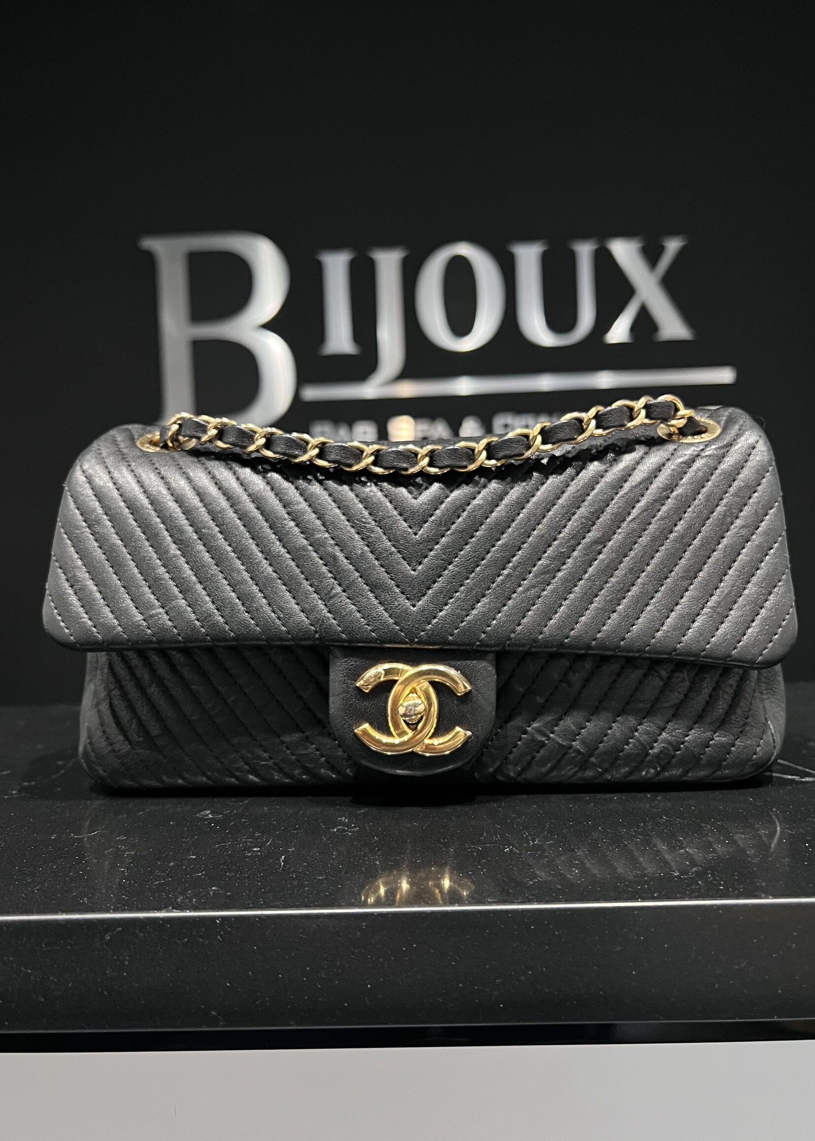 Chanel SOLD - Chanel Chevron Goatskin M/L Flap