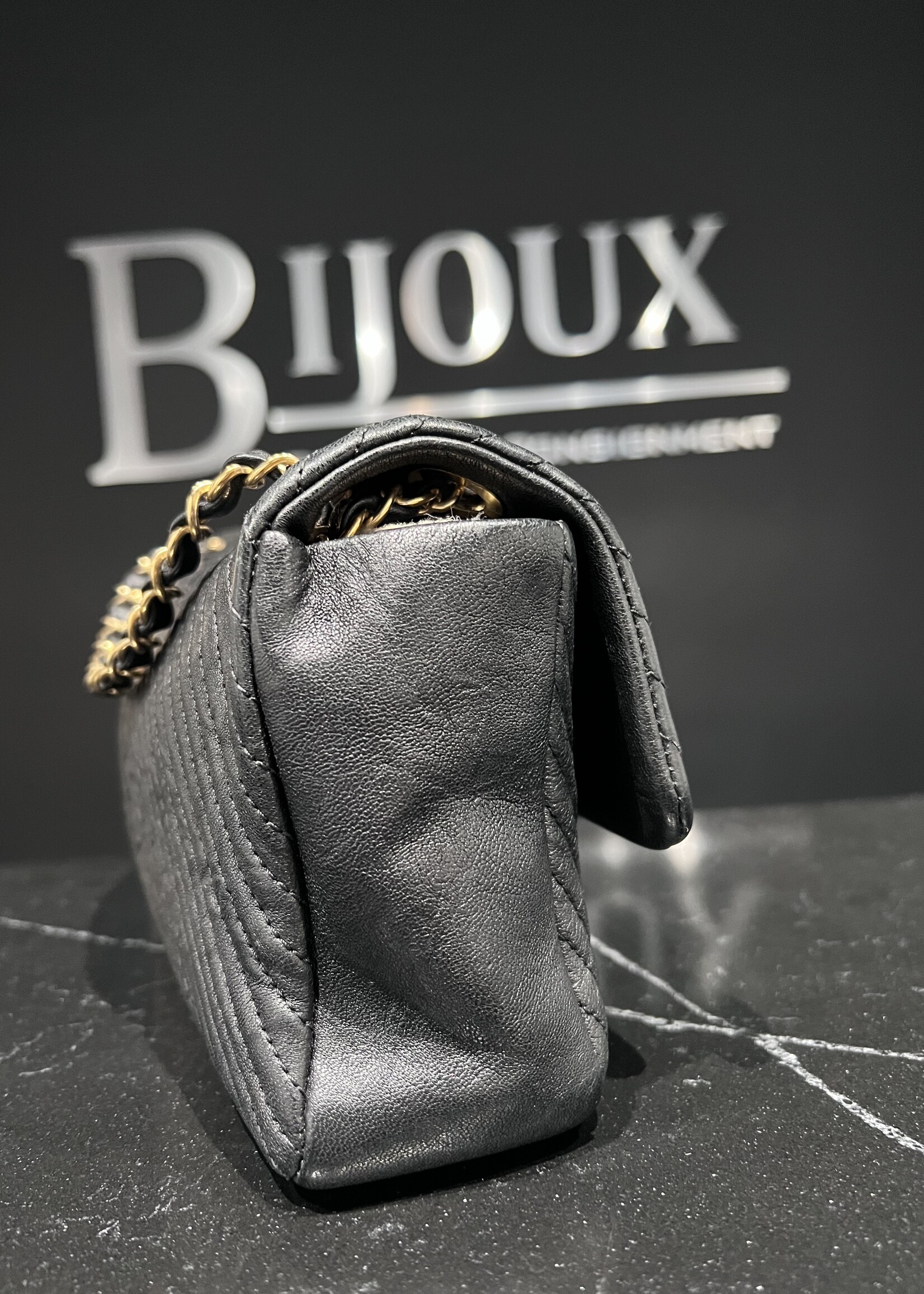 Chanel SOLD - Chanel Chevron Goatskin M/L Flap