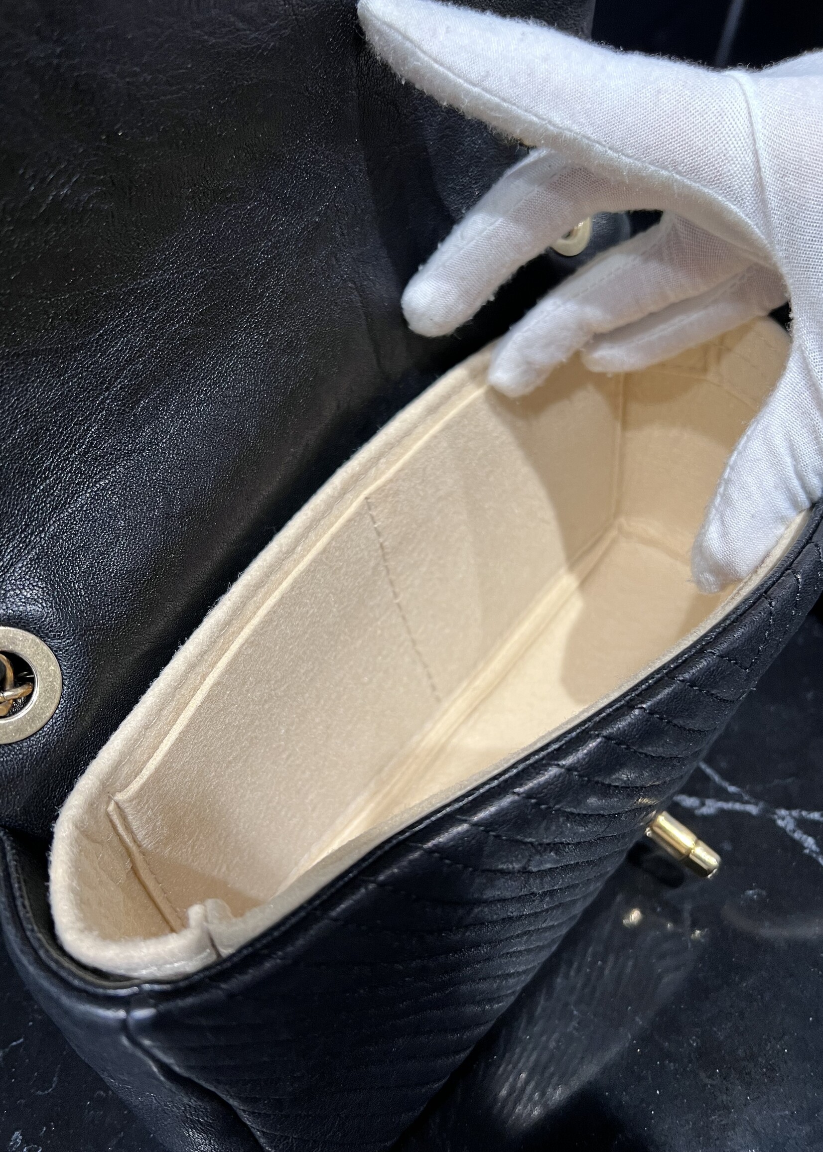 Chanel SOLD - Chanel Chevron Goatskin M/L Flap