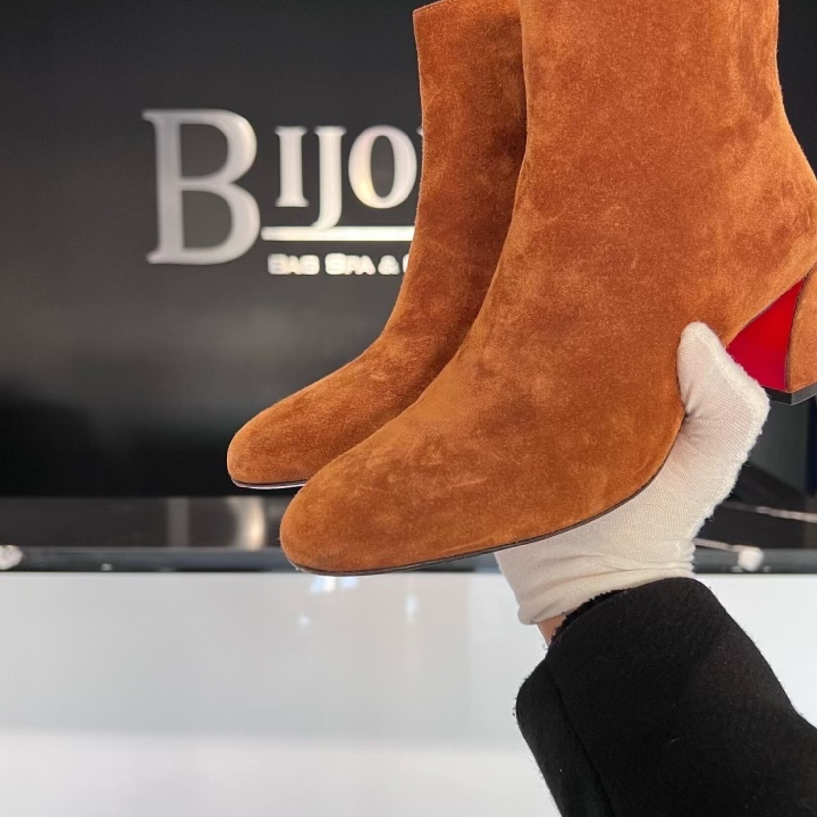 Christian Louboutin SOLD - Christian Louboutin Turela 55 Velour Brown38.5