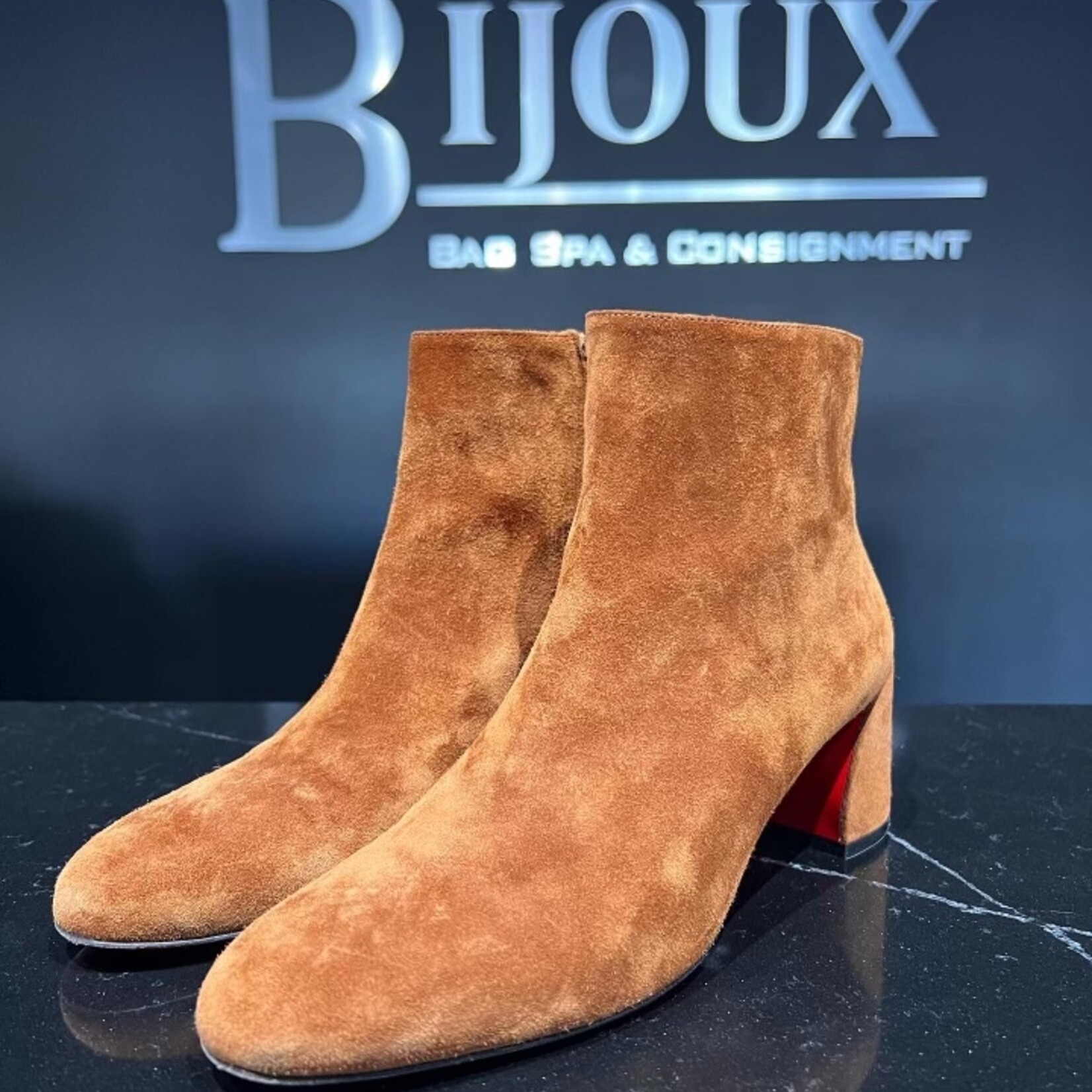 Christian Louboutin SOLD - Christian Louboutin Turela 55 Velour Brown38.5