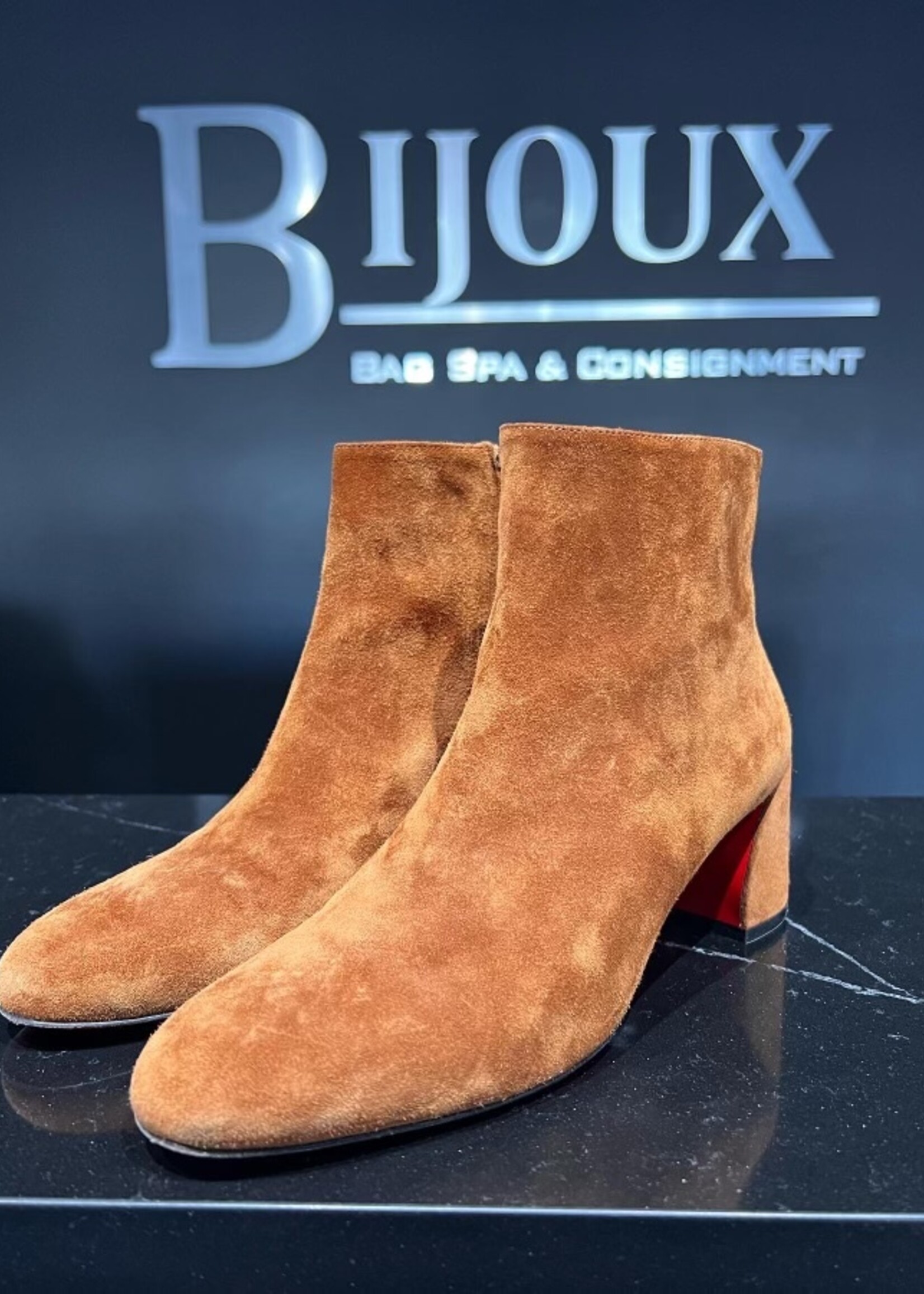 Christian Louboutin SOLD - Christian Louboutin Turela 55 Velour Brown38.5