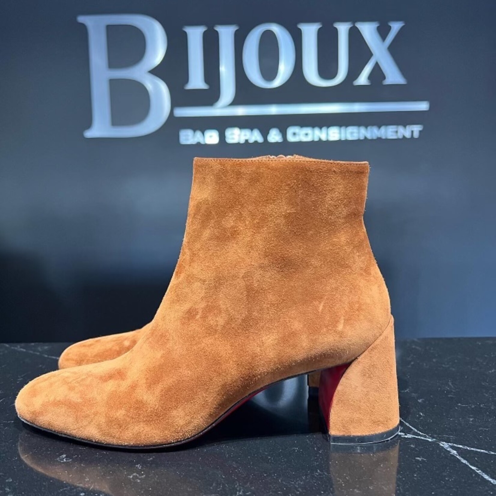 Christian Louboutin SOLD - Christian Louboutin Turela 55 Velour Brown38.5