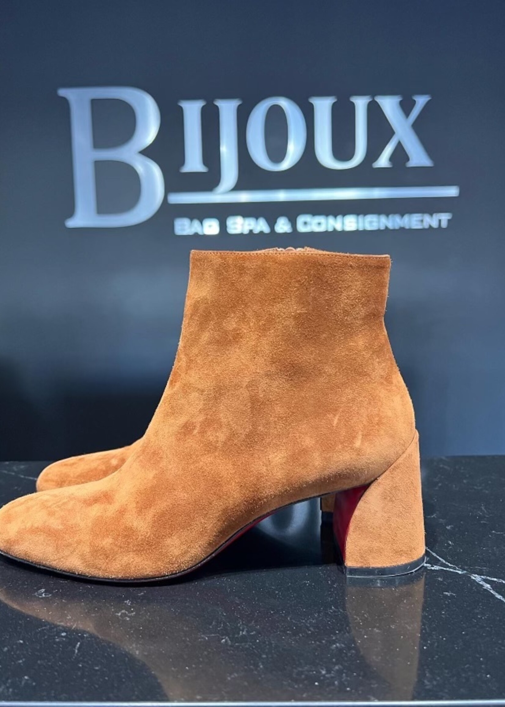 Christian Louboutin SOLD - Christian Louboutin Turela 55 Velour Brown38.5