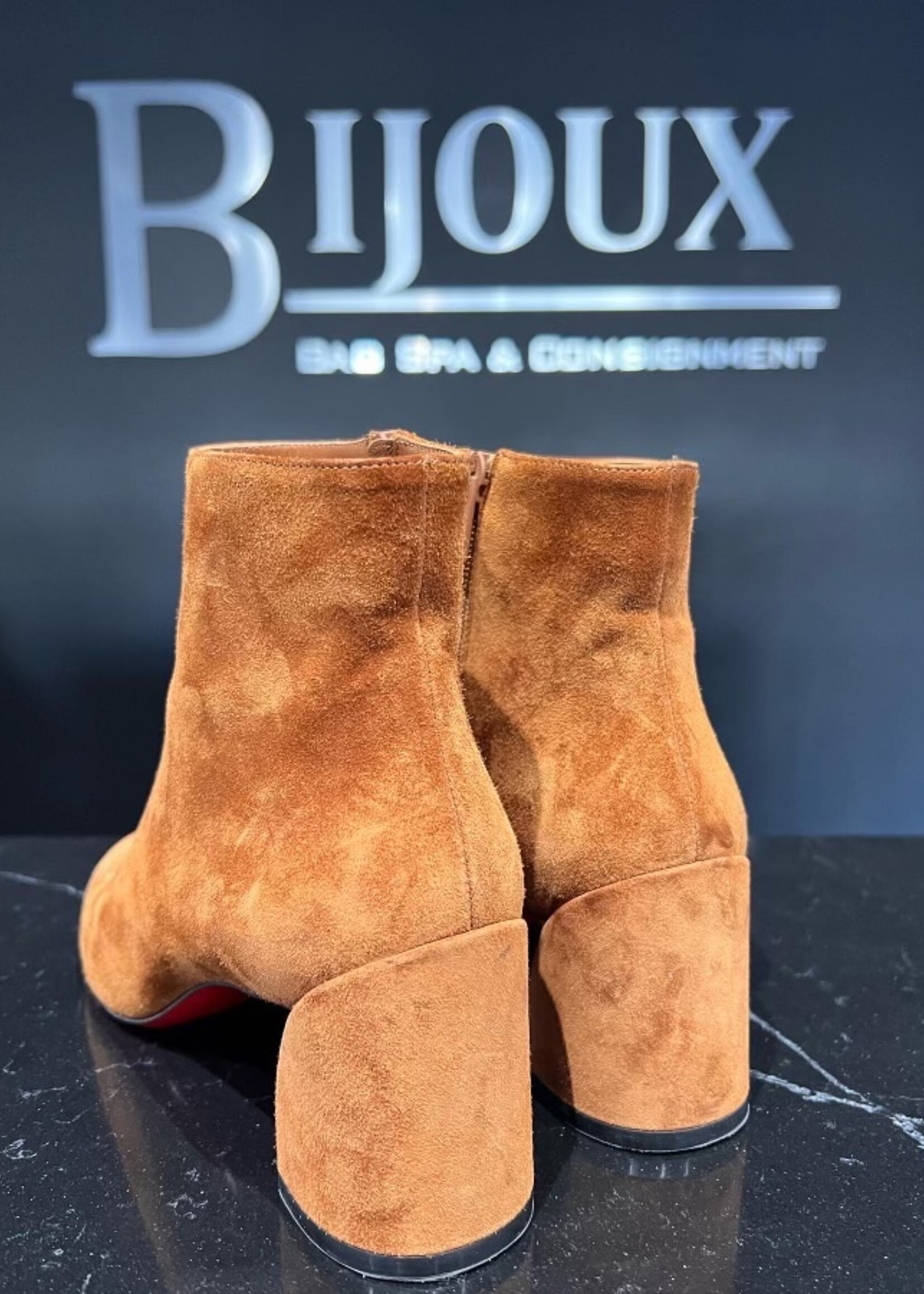 Christian Louboutin SOLD - Christian Louboutin Turela 55 Velour Brown38.5