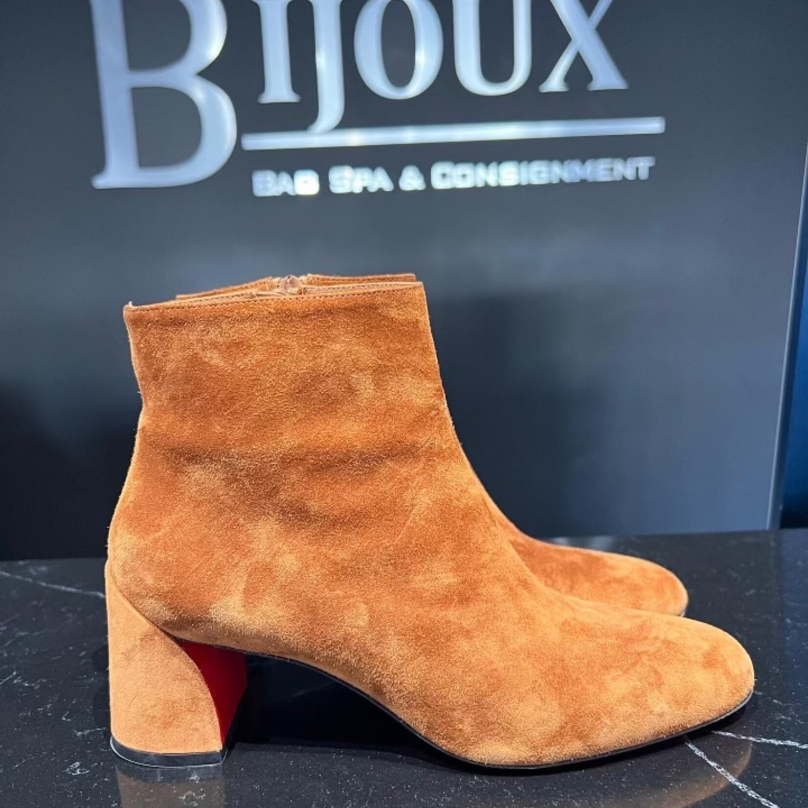 Christian Louboutin SOLD - Christian Louboutin Turela 55 Velour Brown38.5