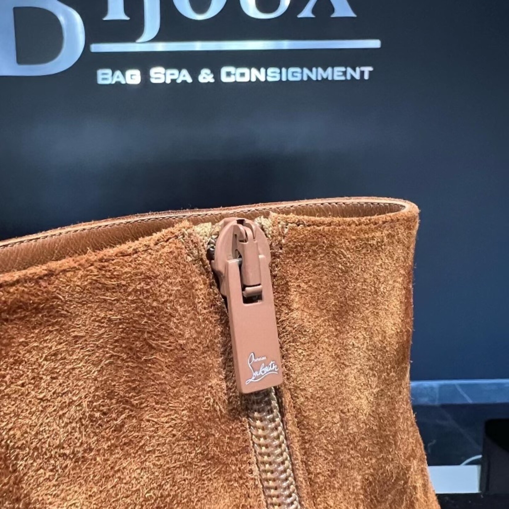 Christian Louboutin SOLD - Christian Louboutin Turela 55 Velour Brown38.5