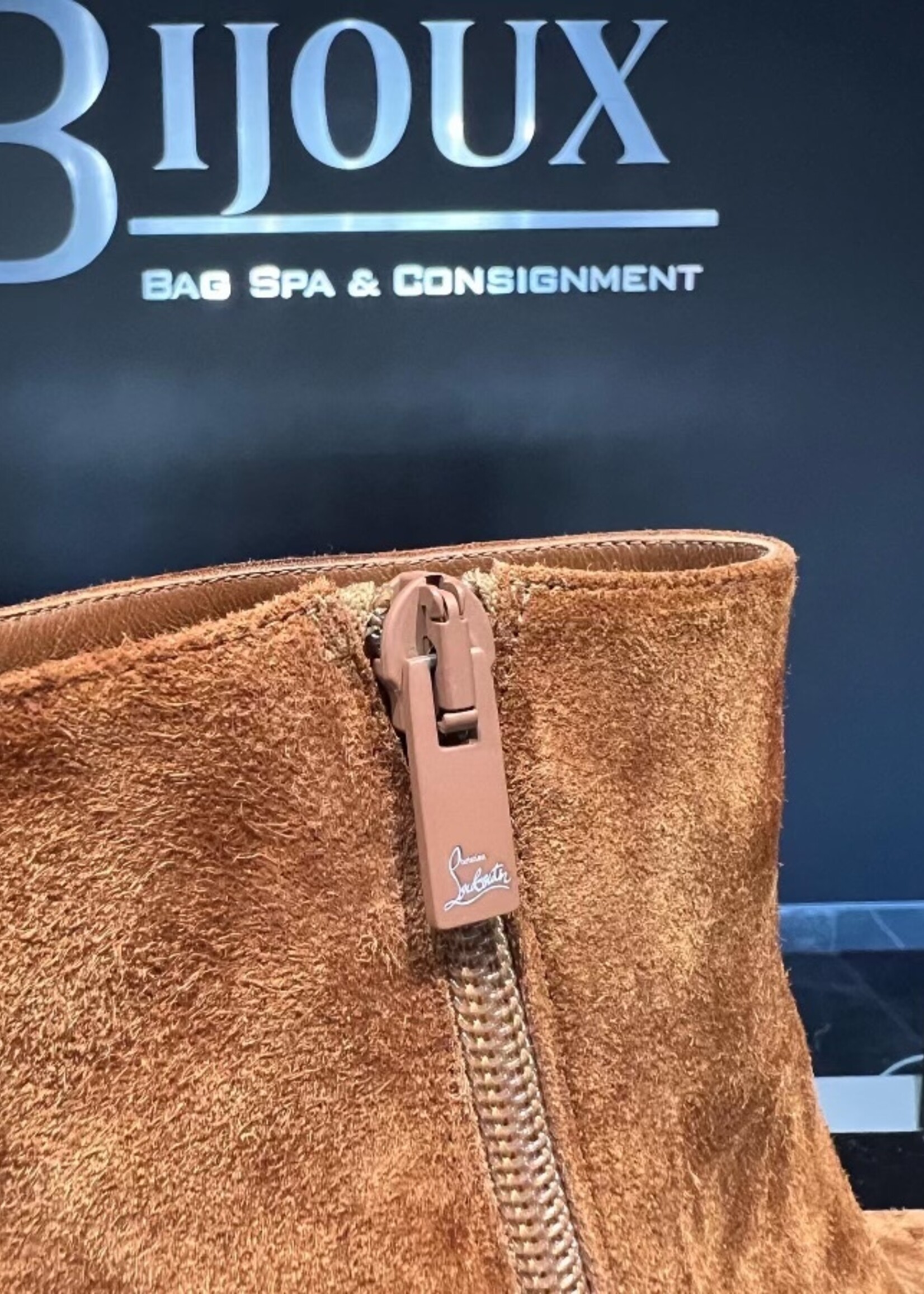 Christian Louboutin SOLD - Christian Louboutin Turela 55 Velour Brown38.5