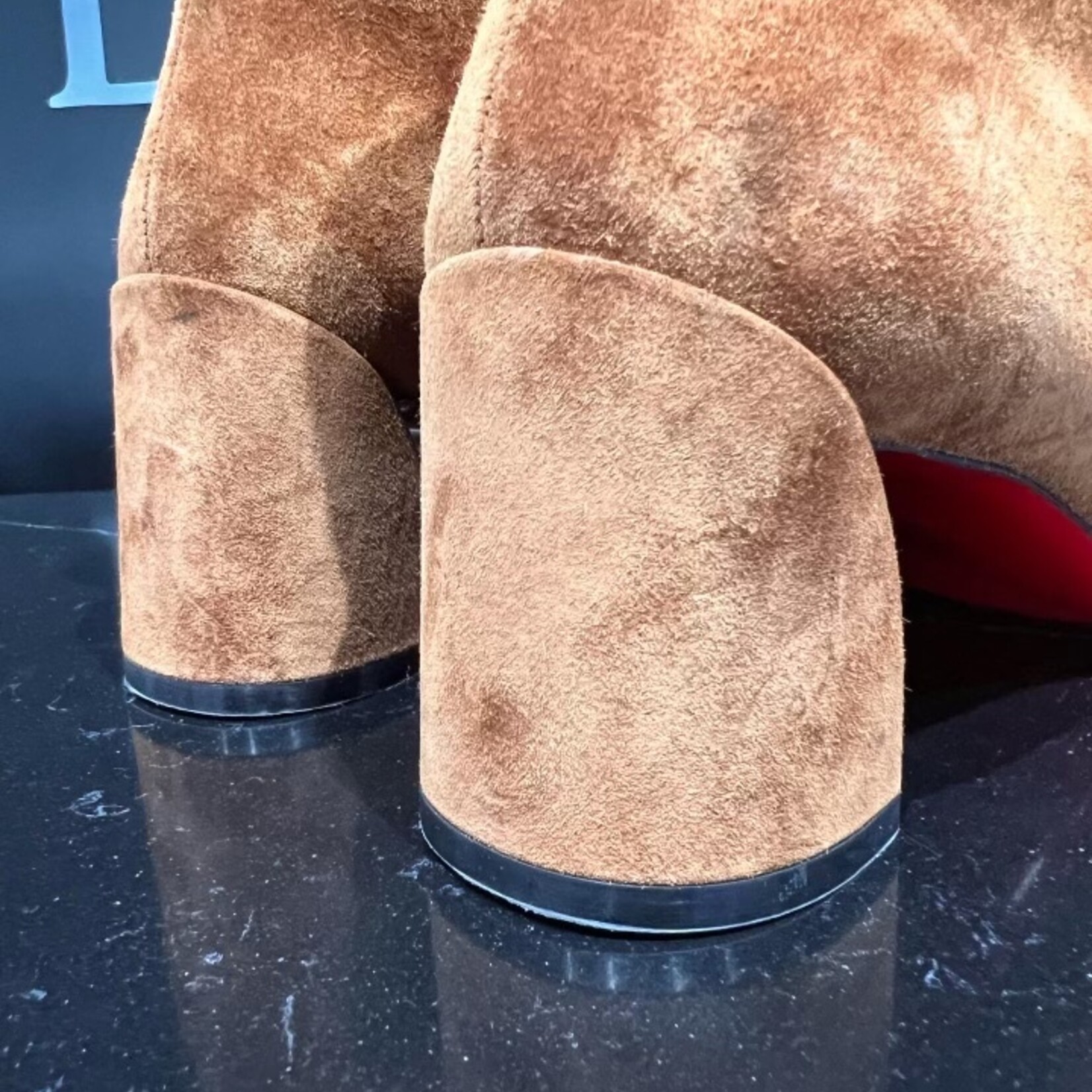 Christian Louboutin SOLD - Christian Louboutin Turela 55 Velour Brown38.5