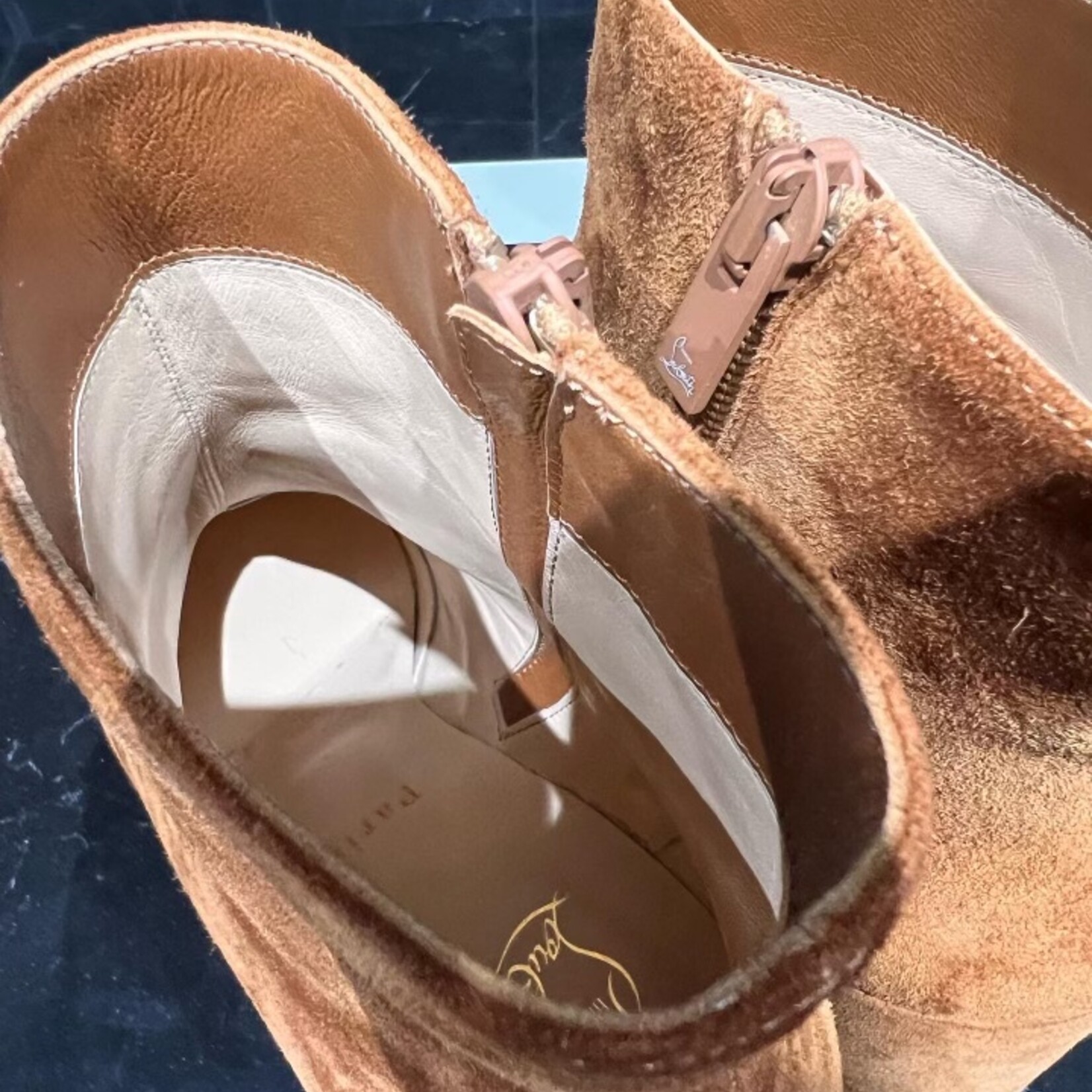 Christian Louboutin SOLD - Christian Louboutin Turela 55 Velour Brown38.5