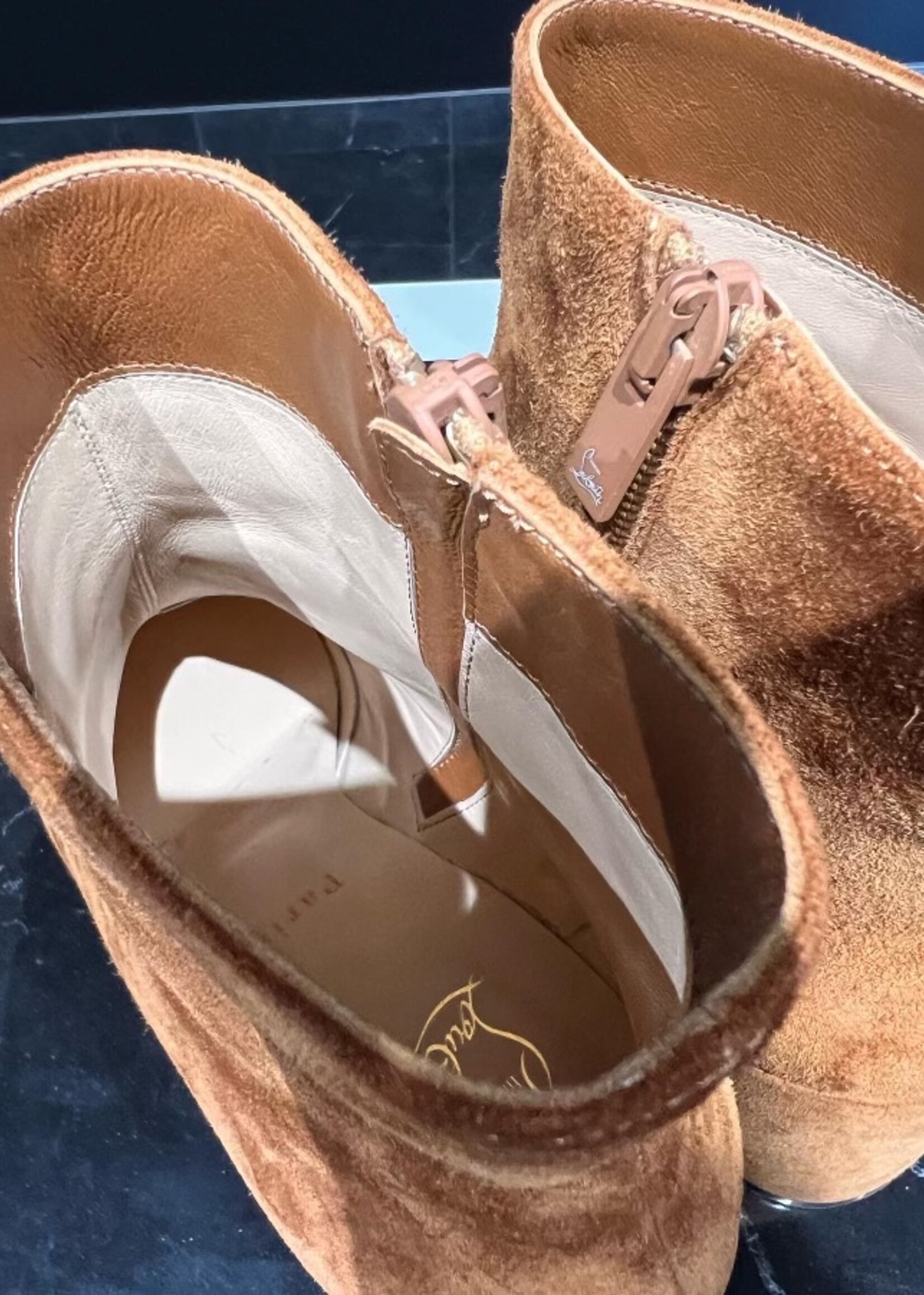 Christian Louboutin SOLD - Christian Louboutin Turela 55 Velour Brown38.5