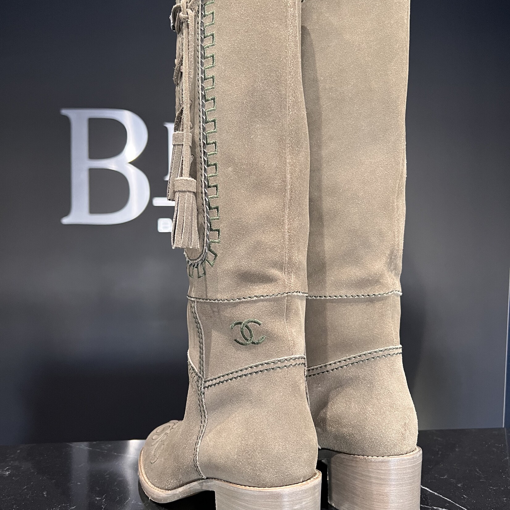 Chanel Chanel Salzburg Khaki Boots 39