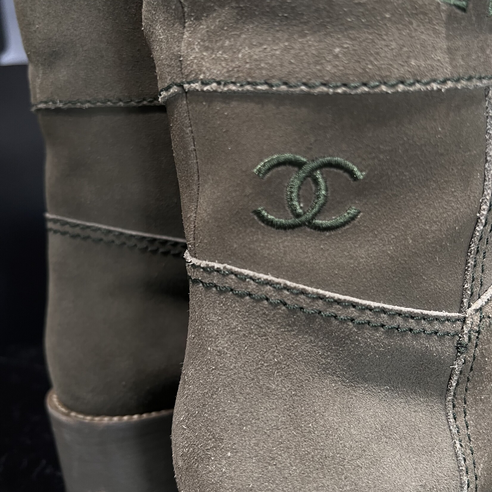 Chanel Chanel Salzburg Khaki Boots 39