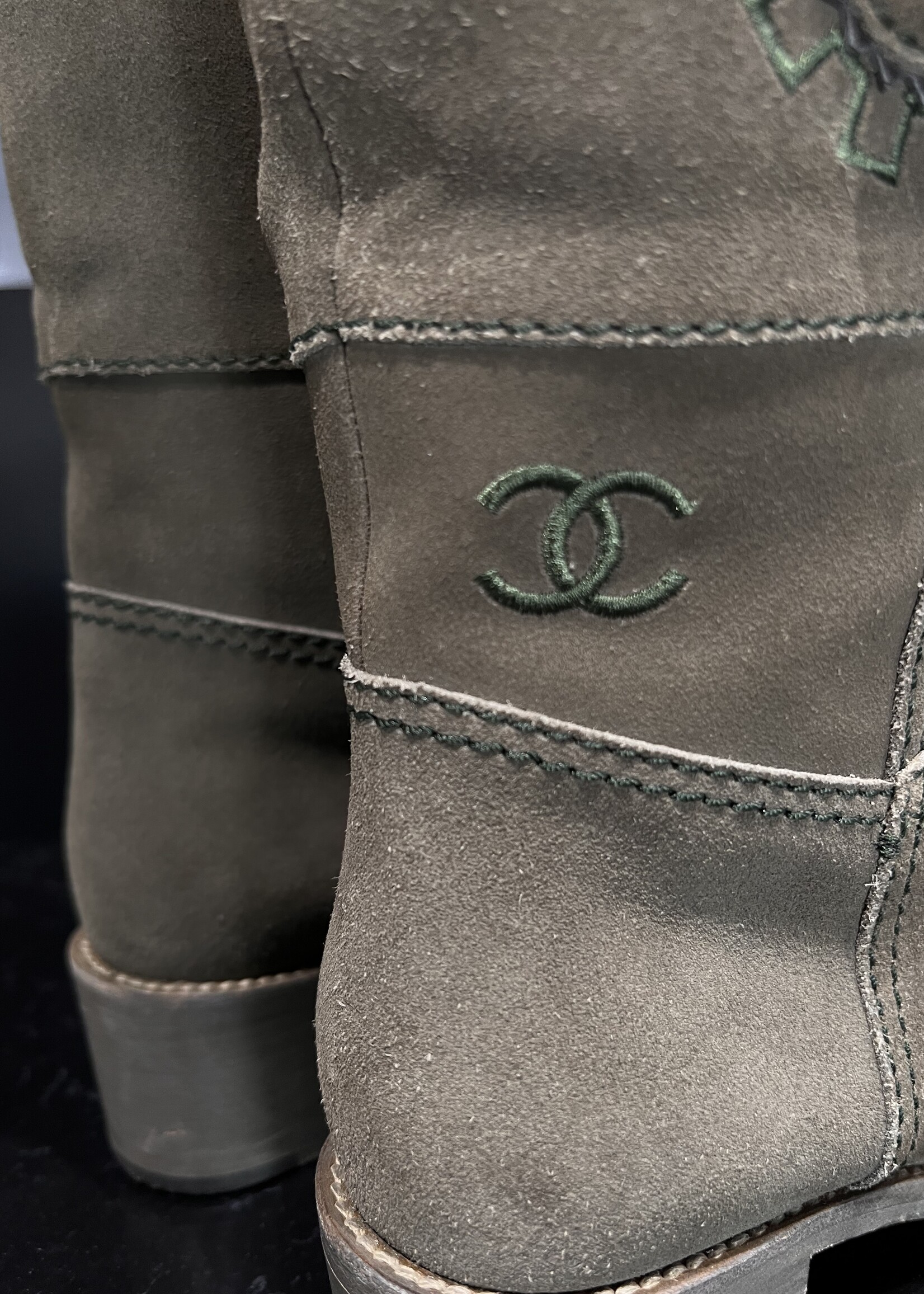 Chanel Chanel Salzburg Khaki Boots 39