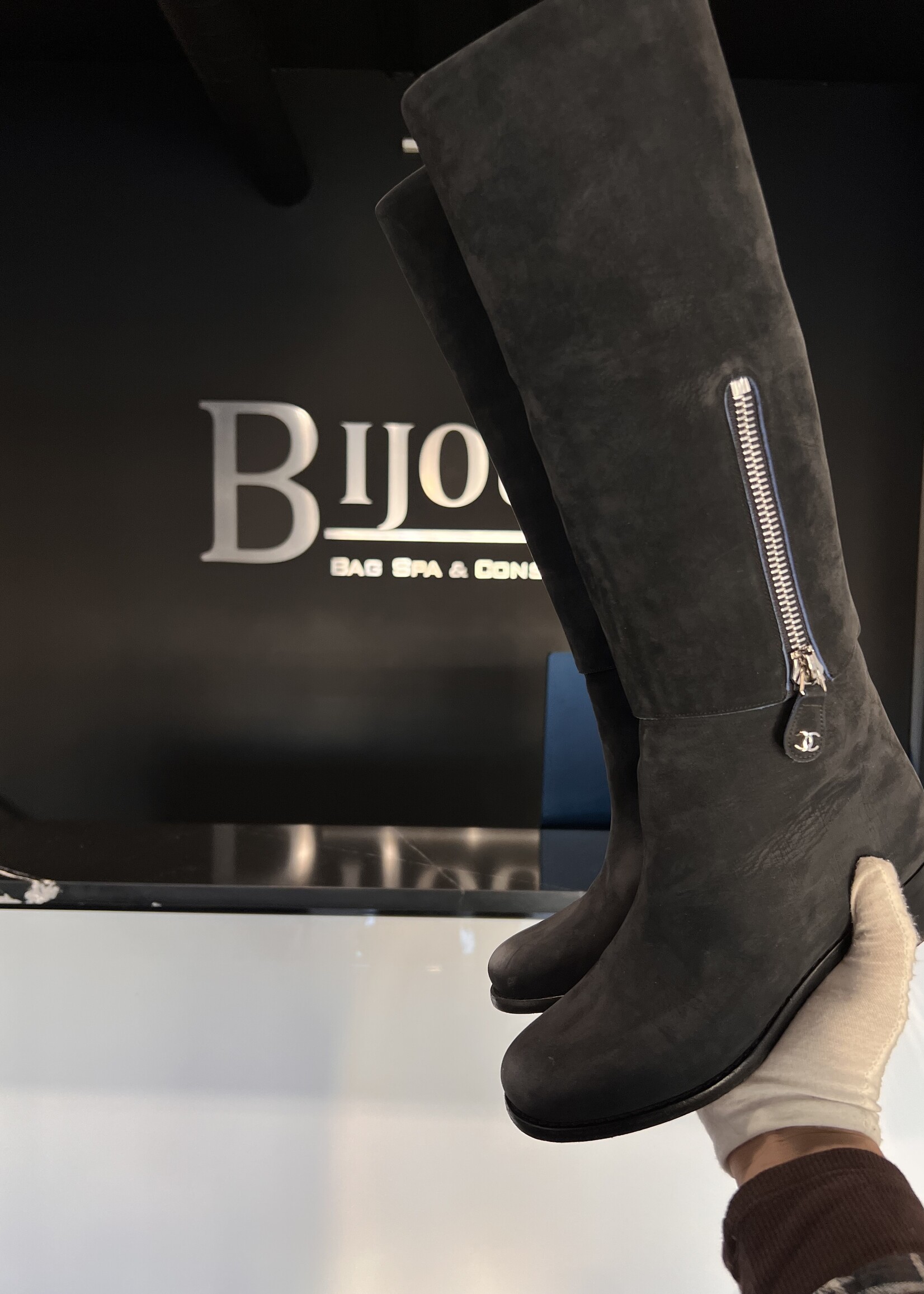 Chanel Chanel Suede Navy Boots 39