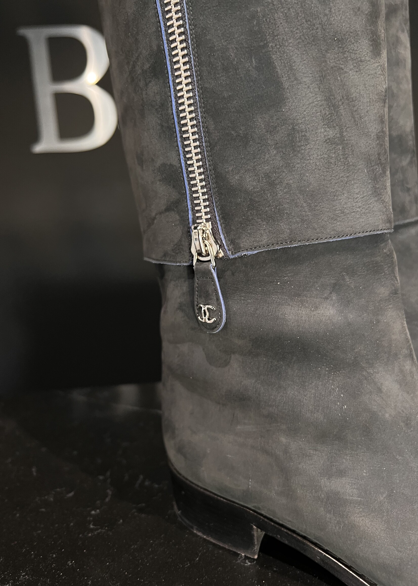 Chanel Chanel Suede Navy Boots 39