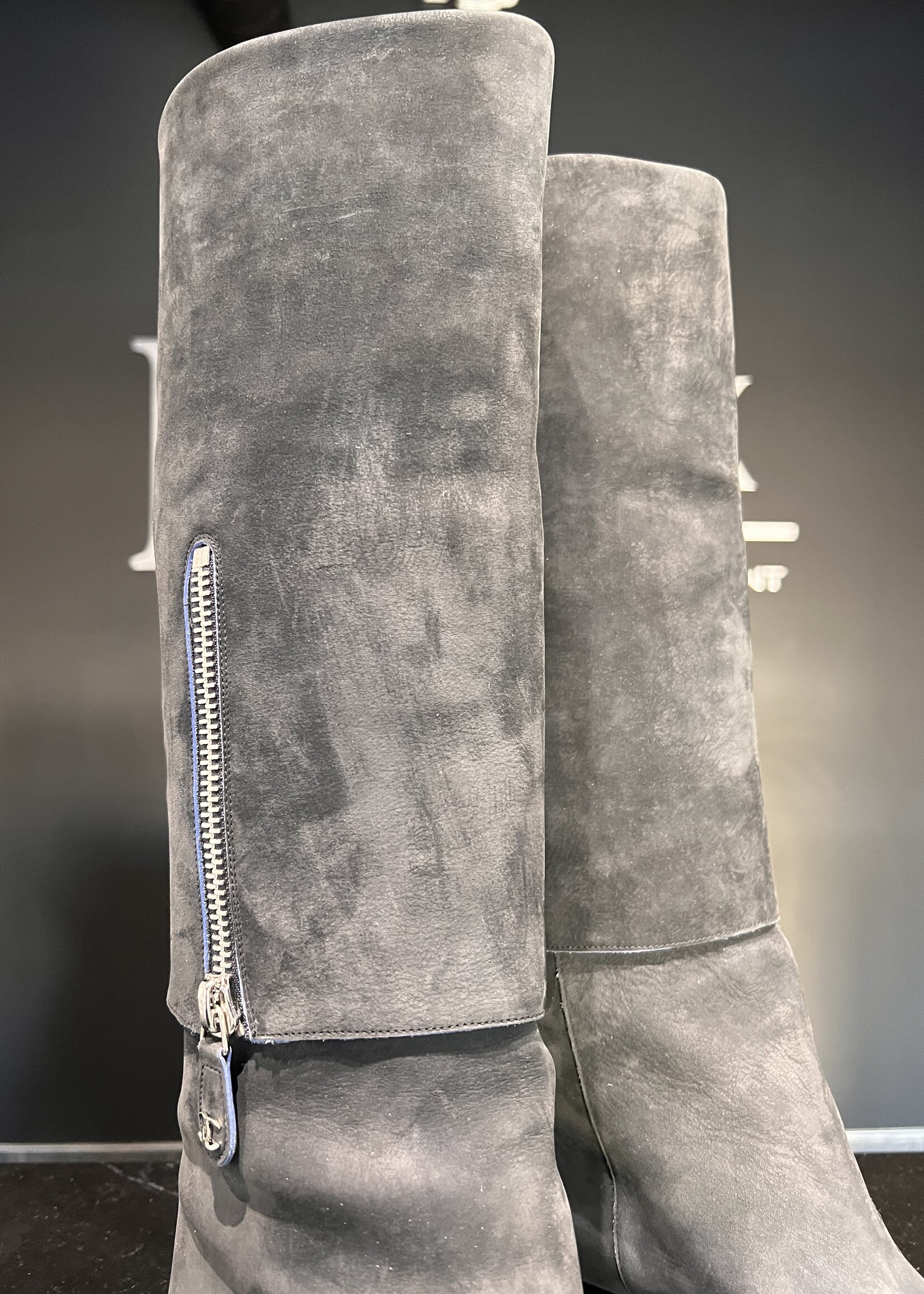 Chanel Chanel Suede Navy Boots 39