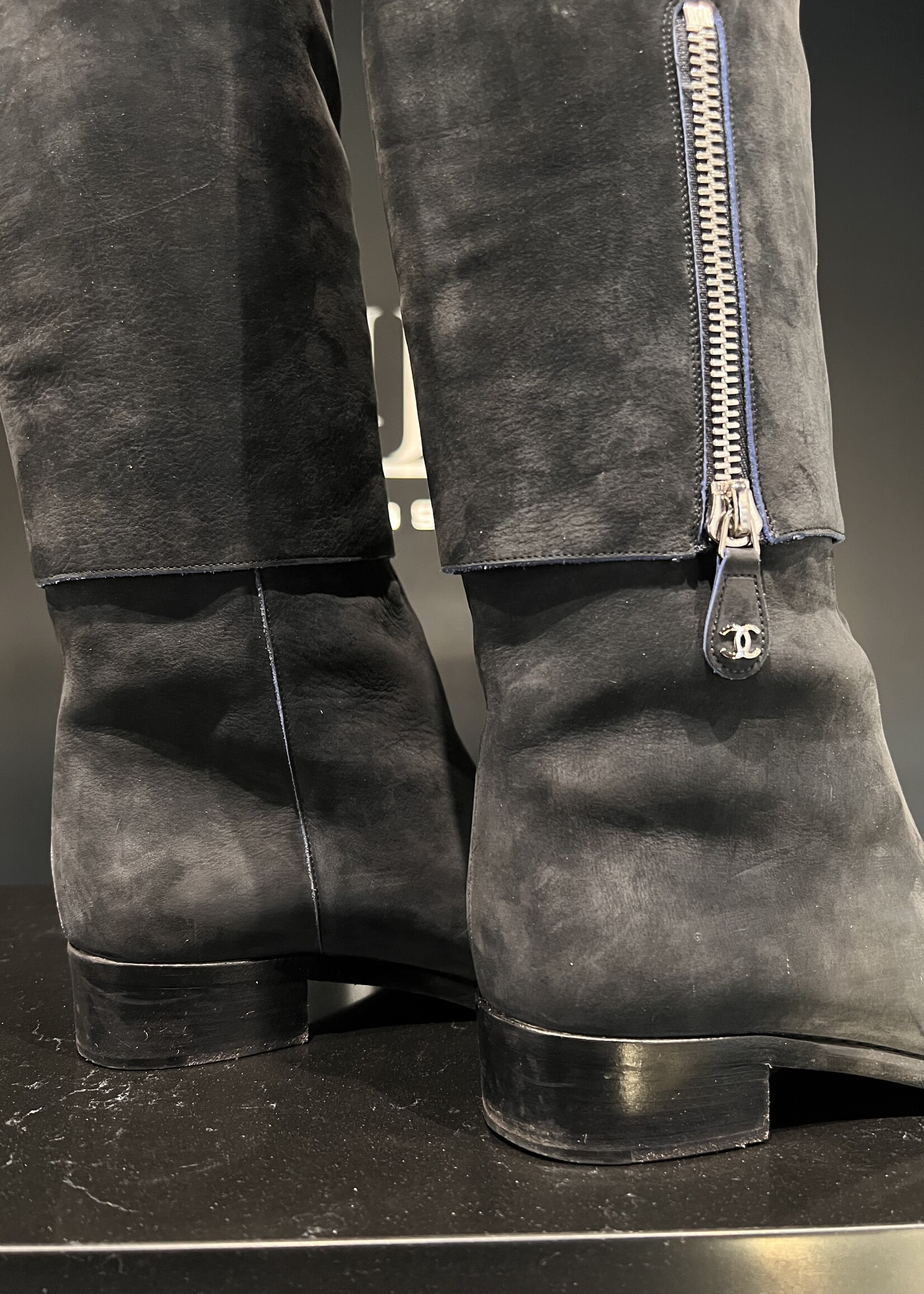 Chanel Chanel Suede Navy Boots 39