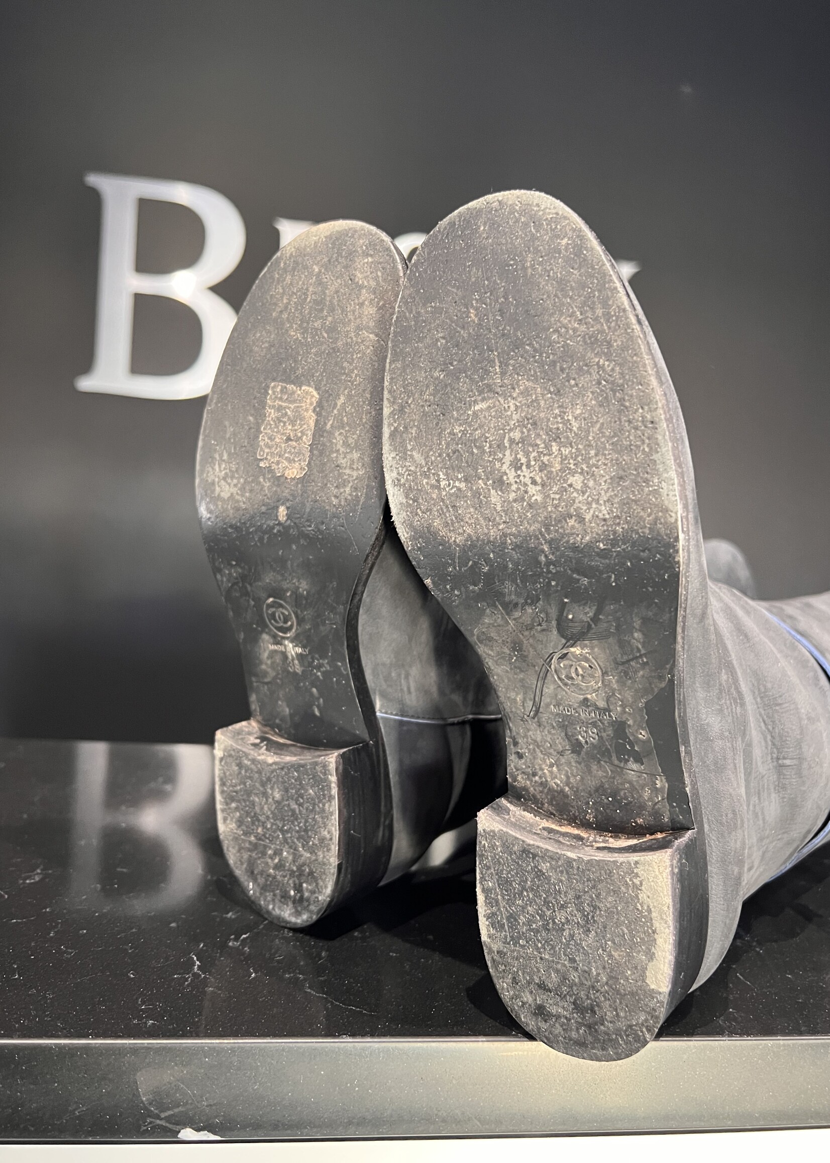 Chanel Chanel Suede Navy Boots 39