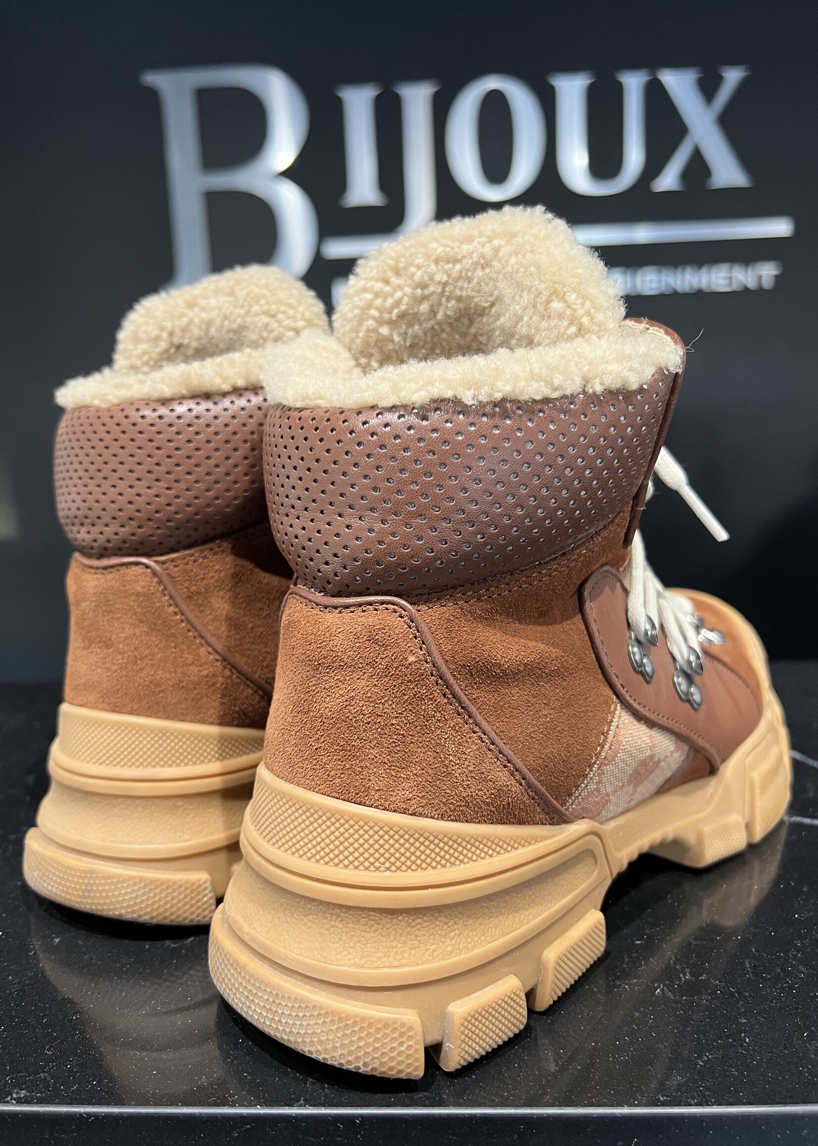 Gucci SOLD - Gucci Flashtrek Monogram Boots Brown 39