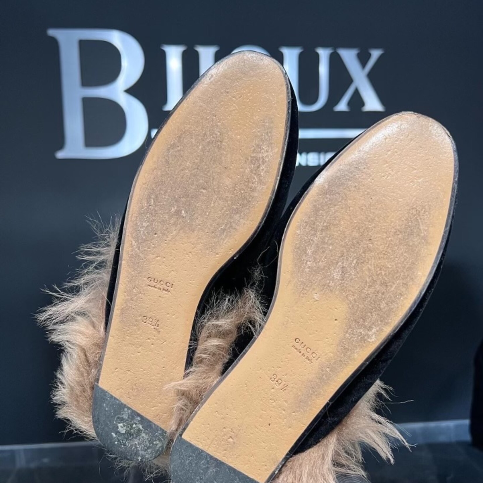 Gucci Gucci Fur Princetown Loafers 39