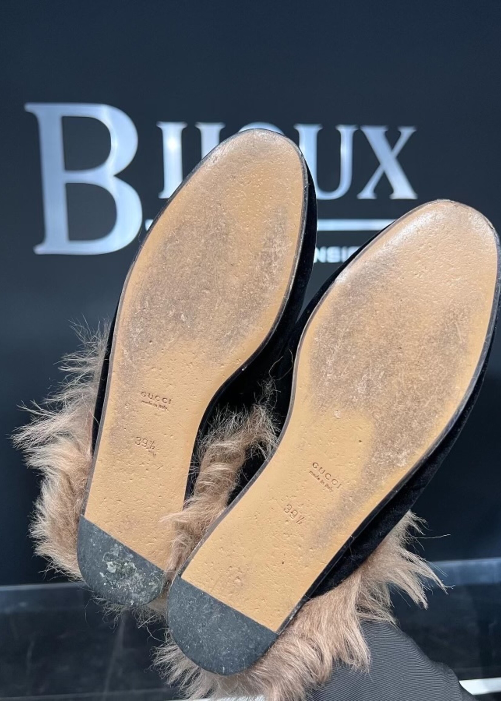 Gucci Gucci Fur Princetown Loafers 39