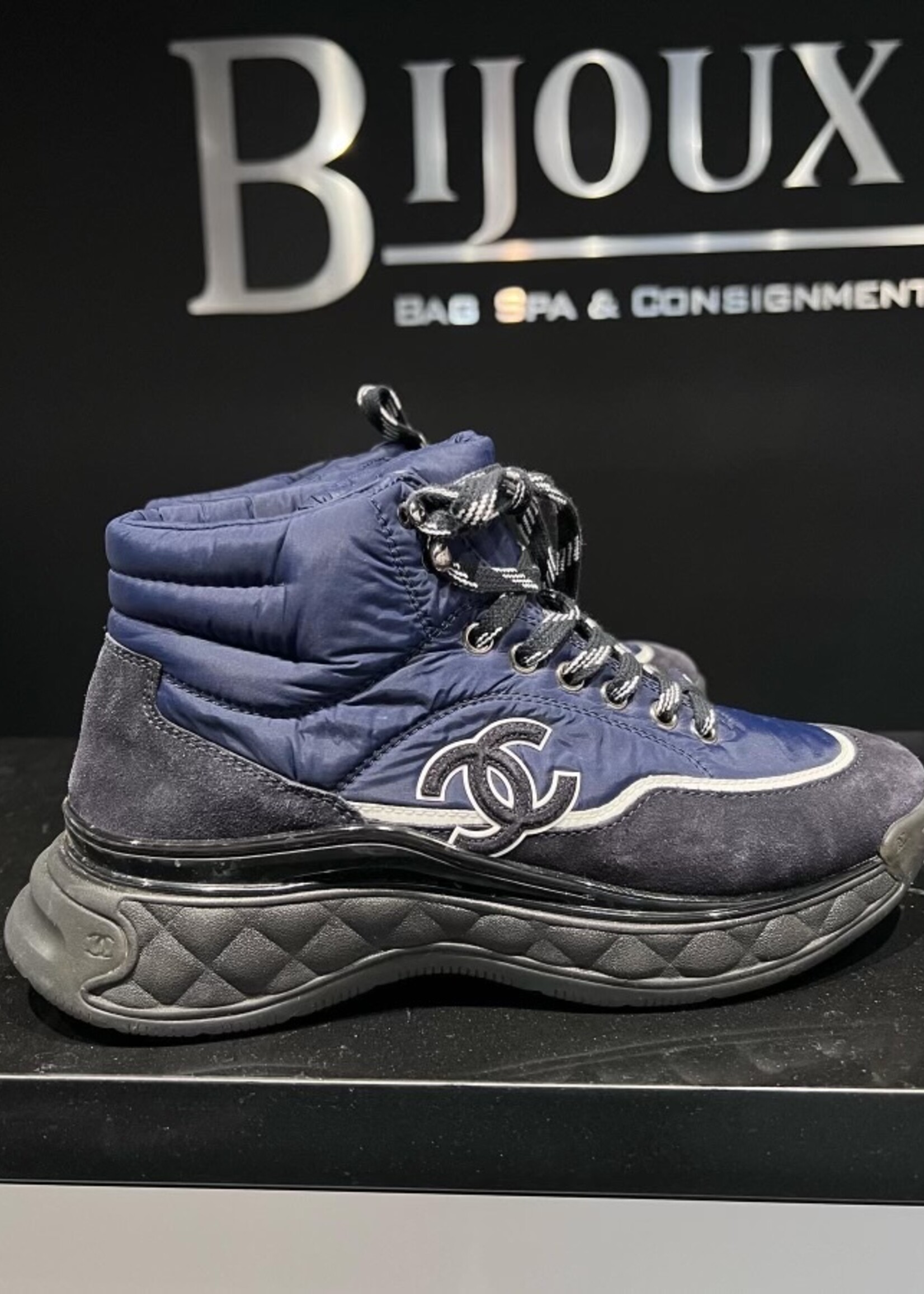 Chanel SOLD- Chanel Hightop Nylon Sneaker 39